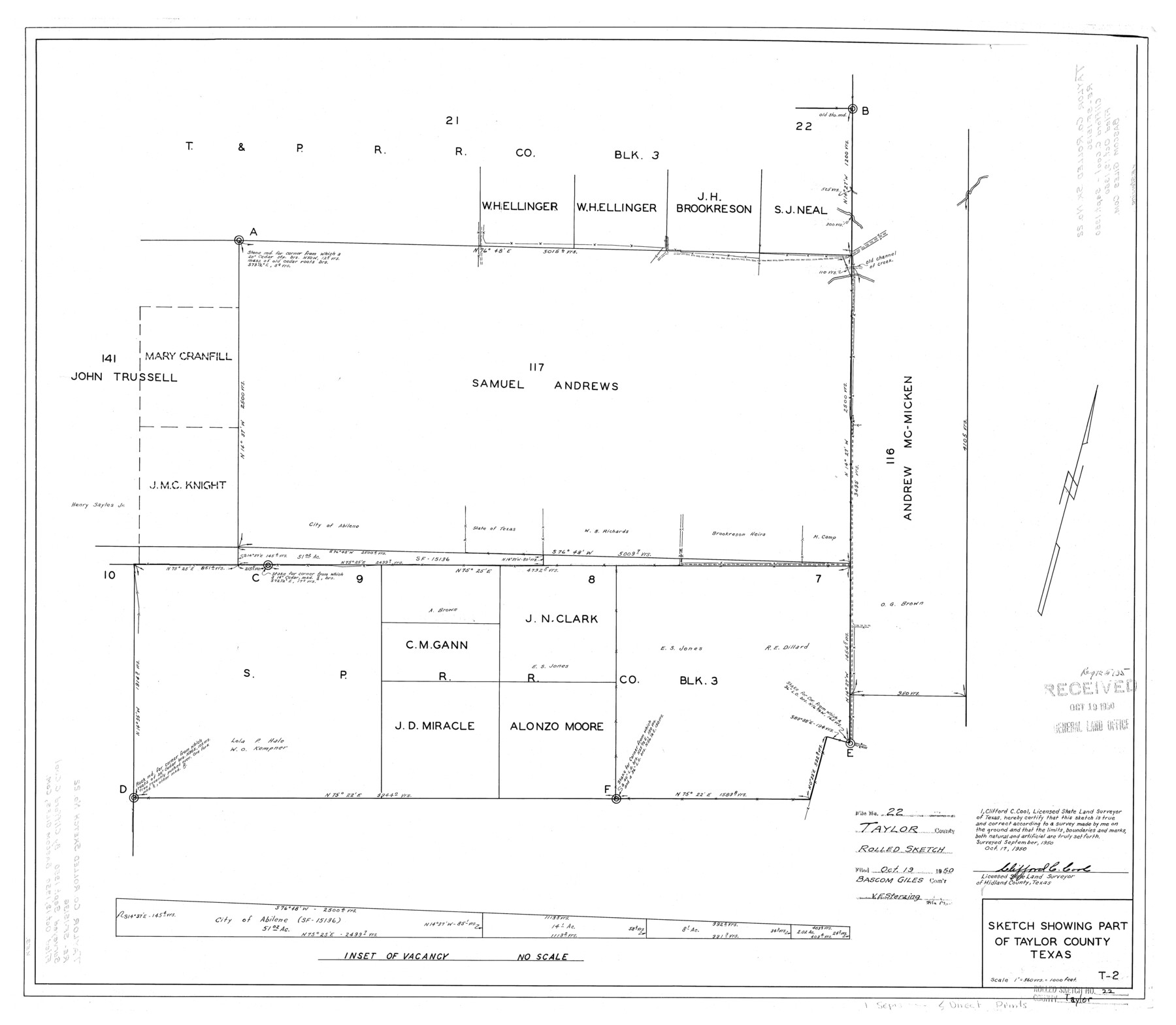 7915, Taylor County Rolled Sketch 22, General Map Collection