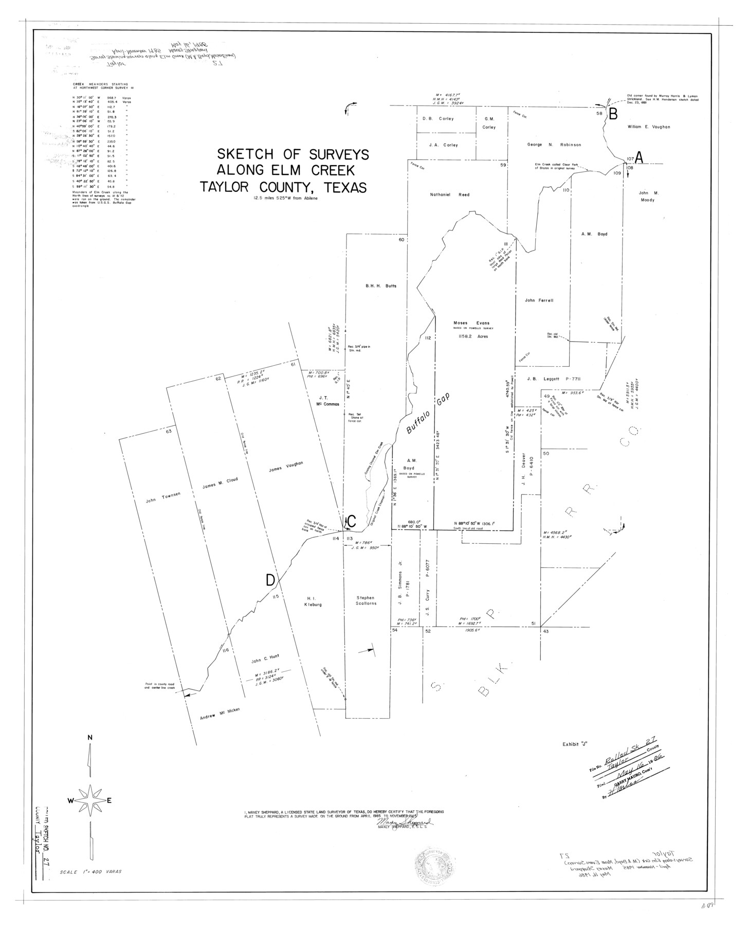 7918, Taylor County Rolled Sketch 27, General Map Collection