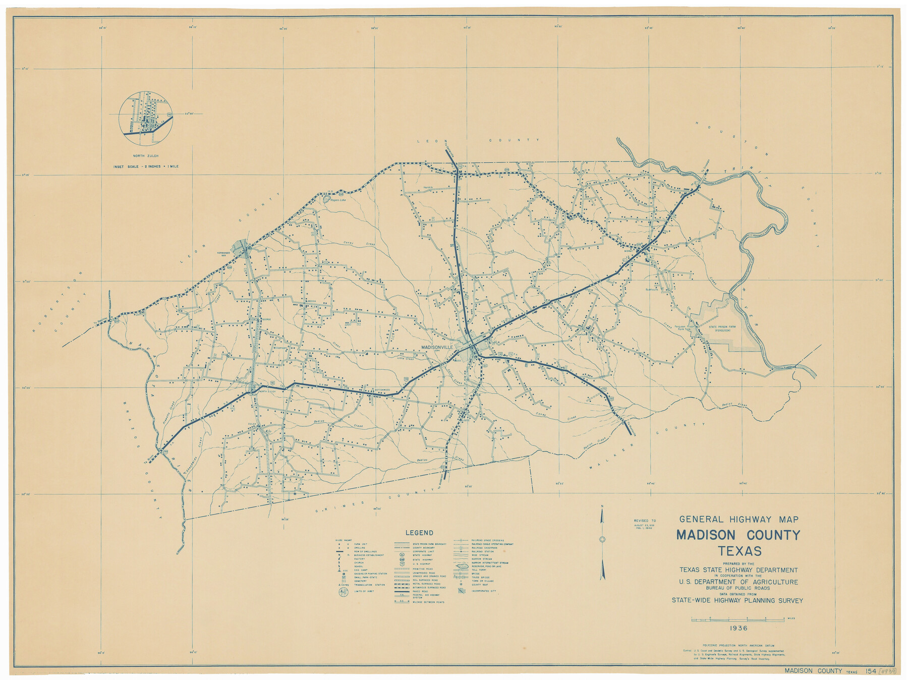 79183, General Highway Map, Madison County, Texas, Texas State Library and Archives