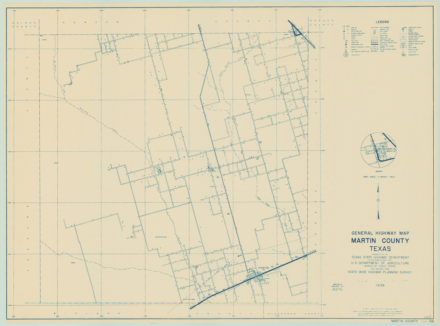 79185, General Highway Map, Martin County, Texas, Texas State Library and Archives