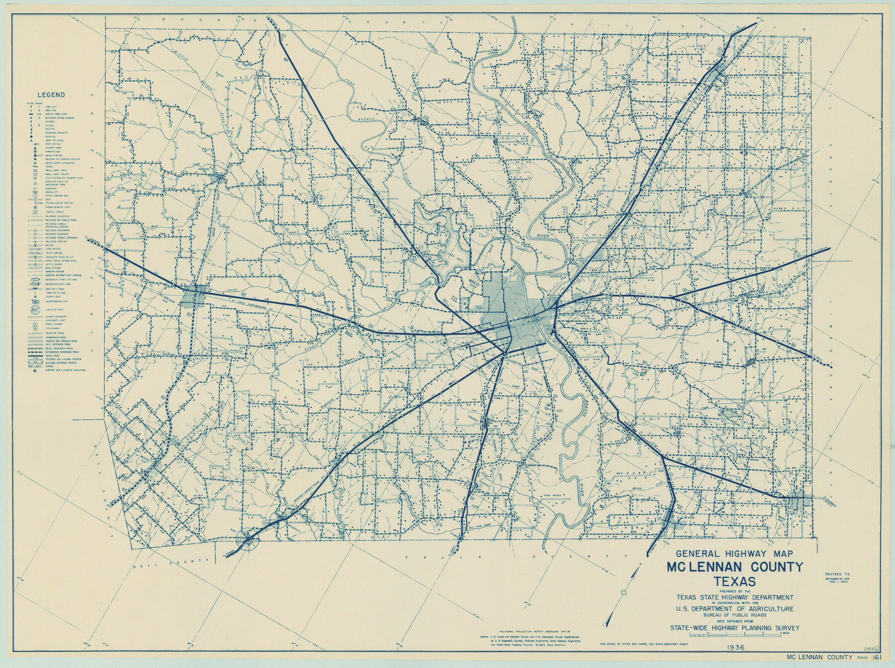 79191, General Highway Map, McLennan County, Texas, Texas State Library and Archives