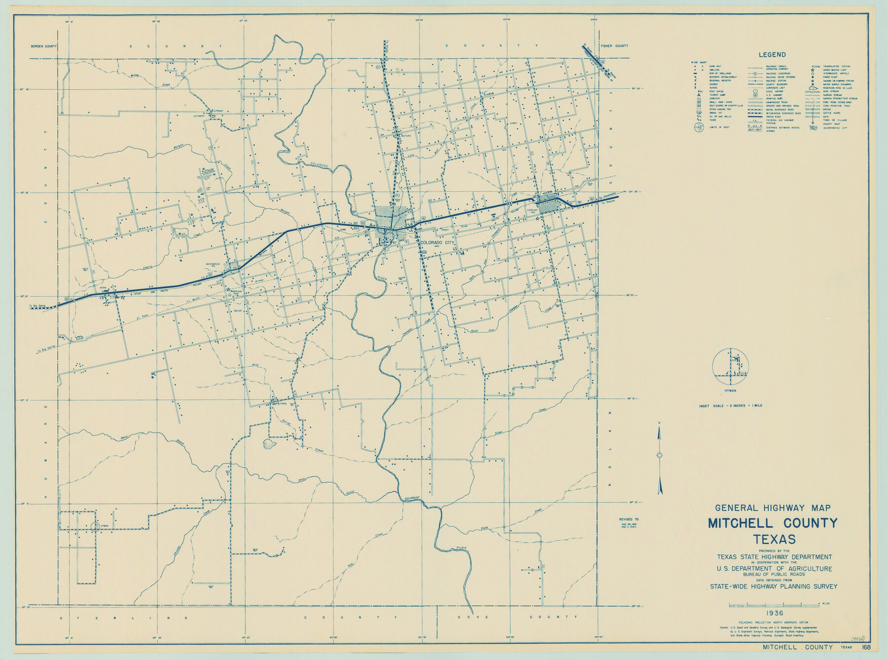 79200, General Highway Map, Mitchell County, Texas, Texas State Library and Archives
