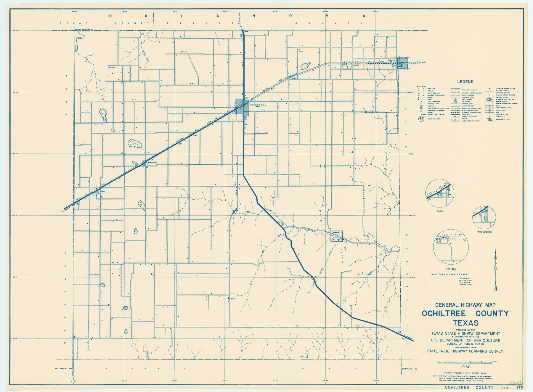 79211, General Highway Map, Ochiltree County, Texas, Texas State Library and Archives