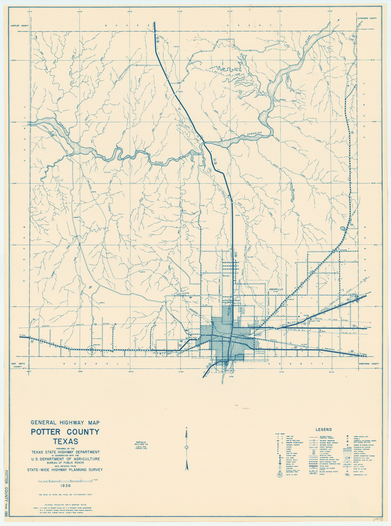 79220, General Highway Map, Potter County, Texas, Texas State Library and Archives