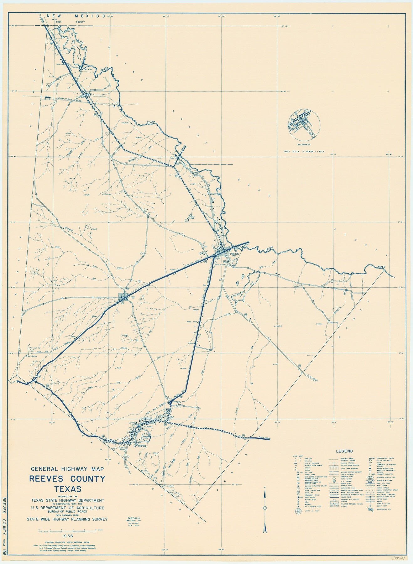 79227, General Highway Map, Reeves County, Texas, Texas State Library and Archives