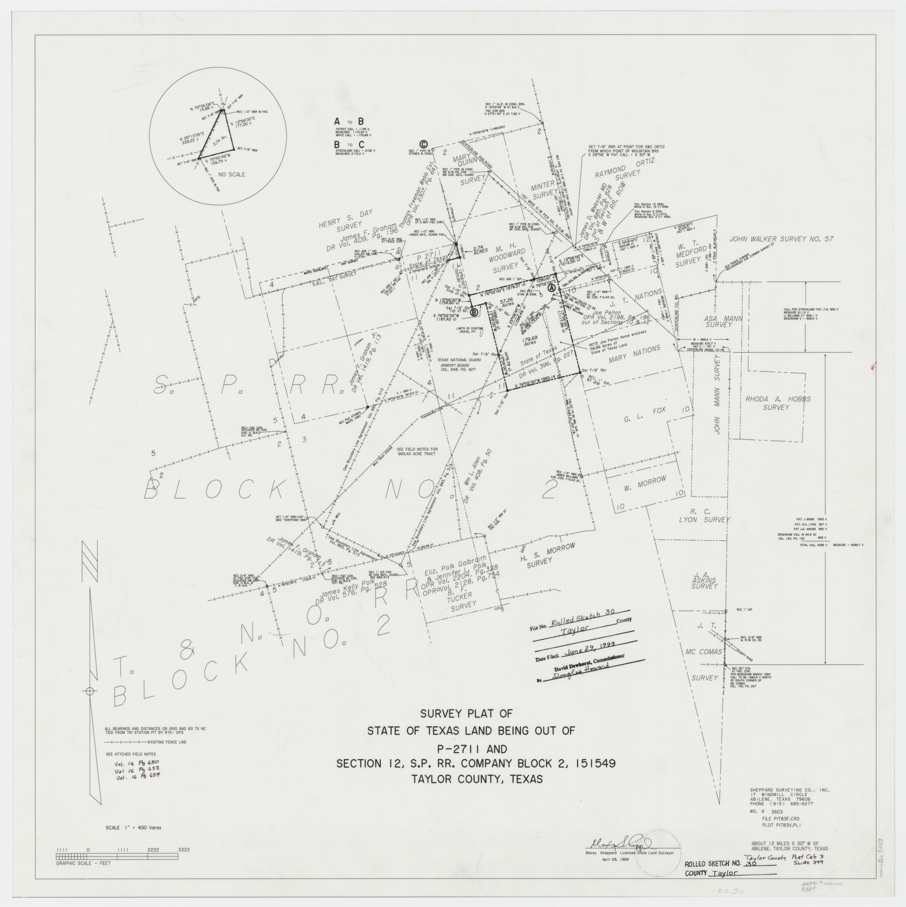 7923, Taylor County Rolled Sketch 30, General Map Collection