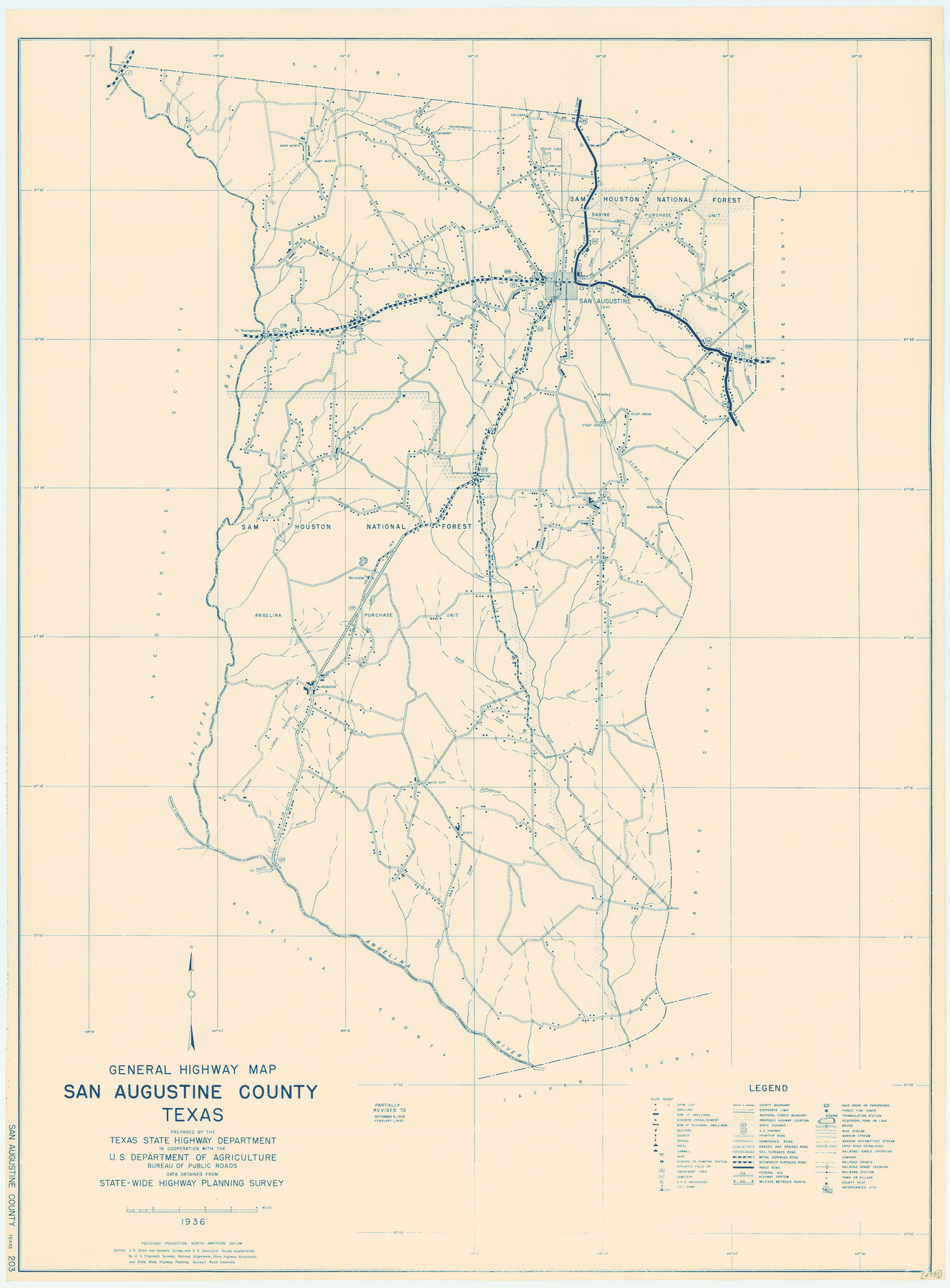 79235, General Highway Map, San Augustine County, Texas, Texas State Library and Archives