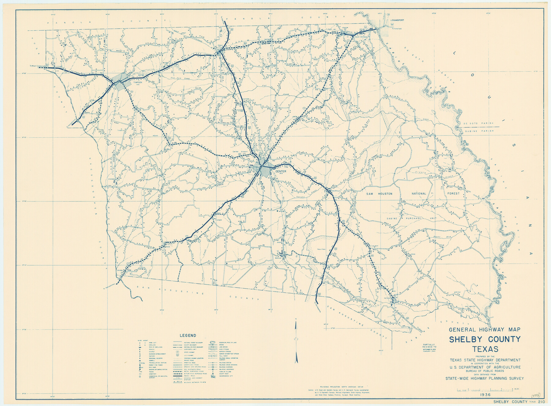 79242, General Highway Map, Shelby County, Texas, Texas State Library and Archives