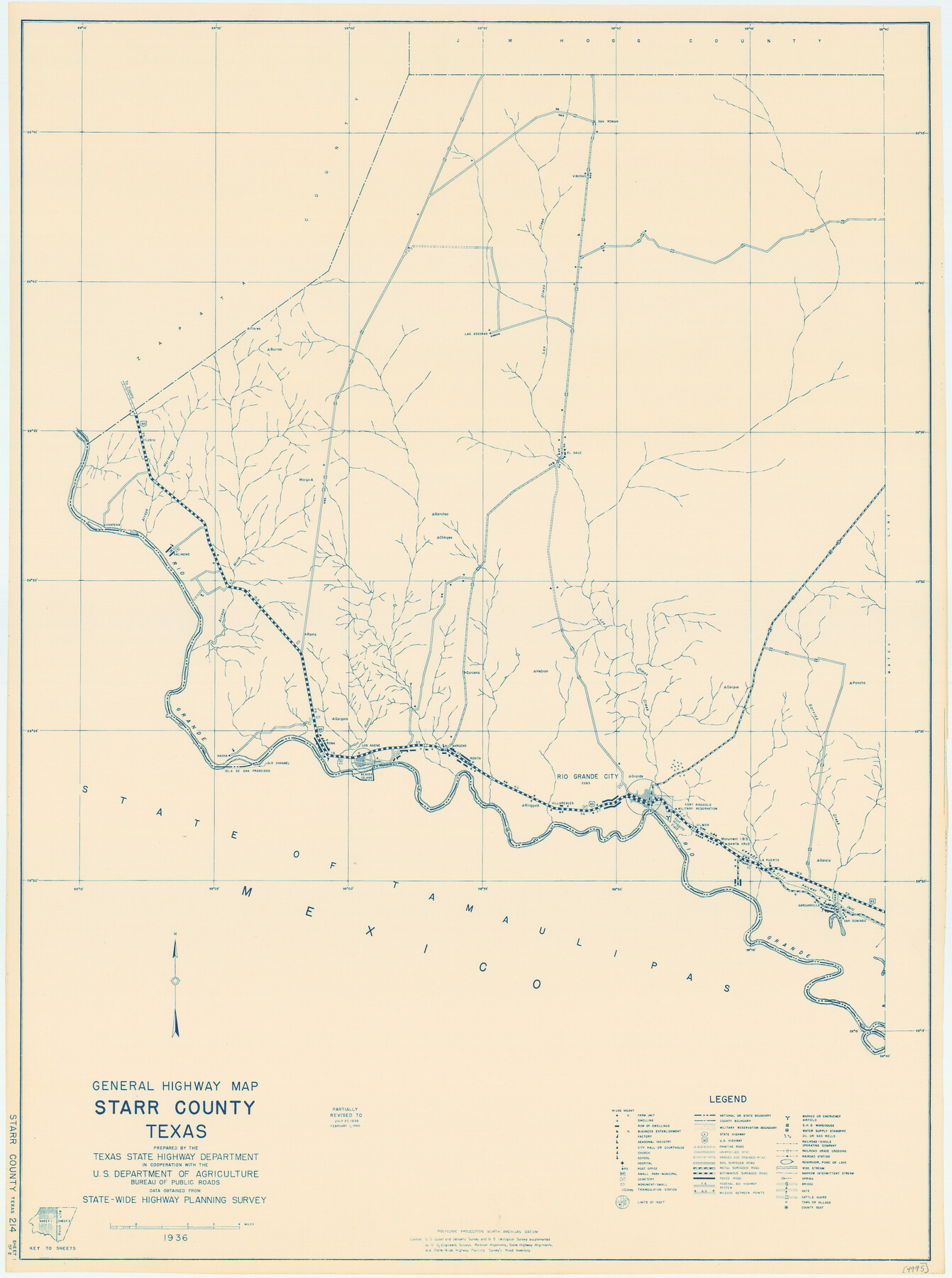79245, General Highway Map, Starr County, Texas, Texas State Library and Archives