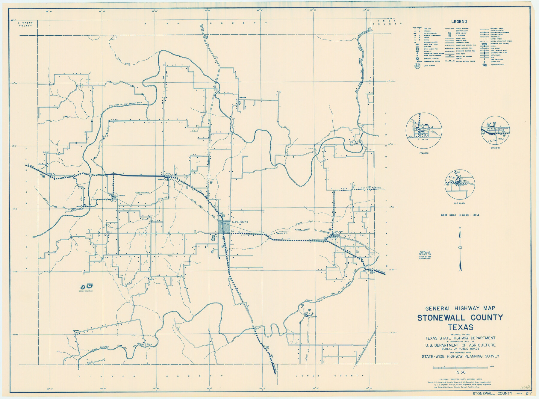 79249, General Highway Map, Stonewall County, Texas, Texas State Library and Archives