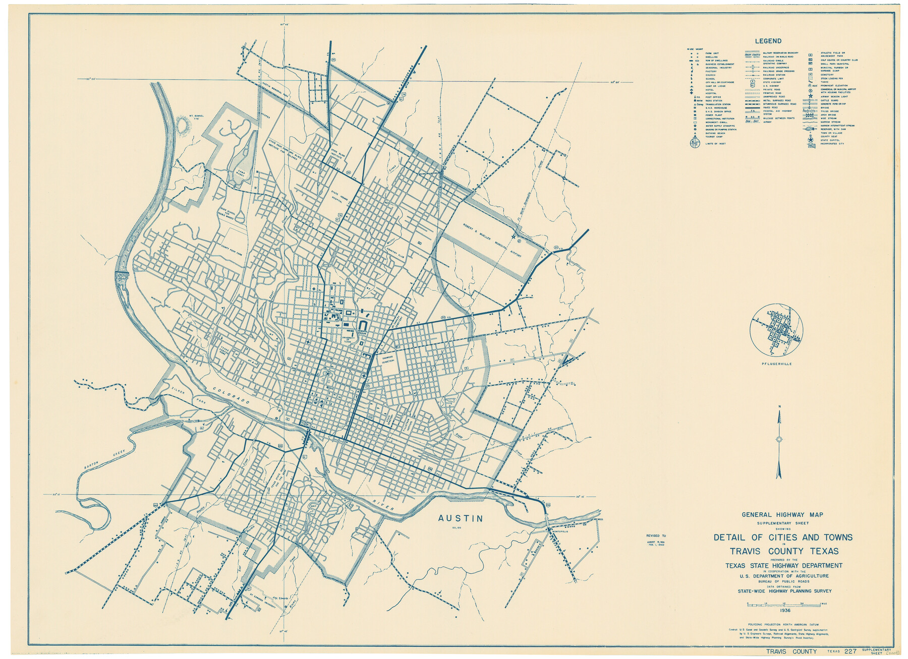 79262, General Highway Map. Detail of Cities and Towns in Travis County, Texas [Austin], Texas State Library and Archives