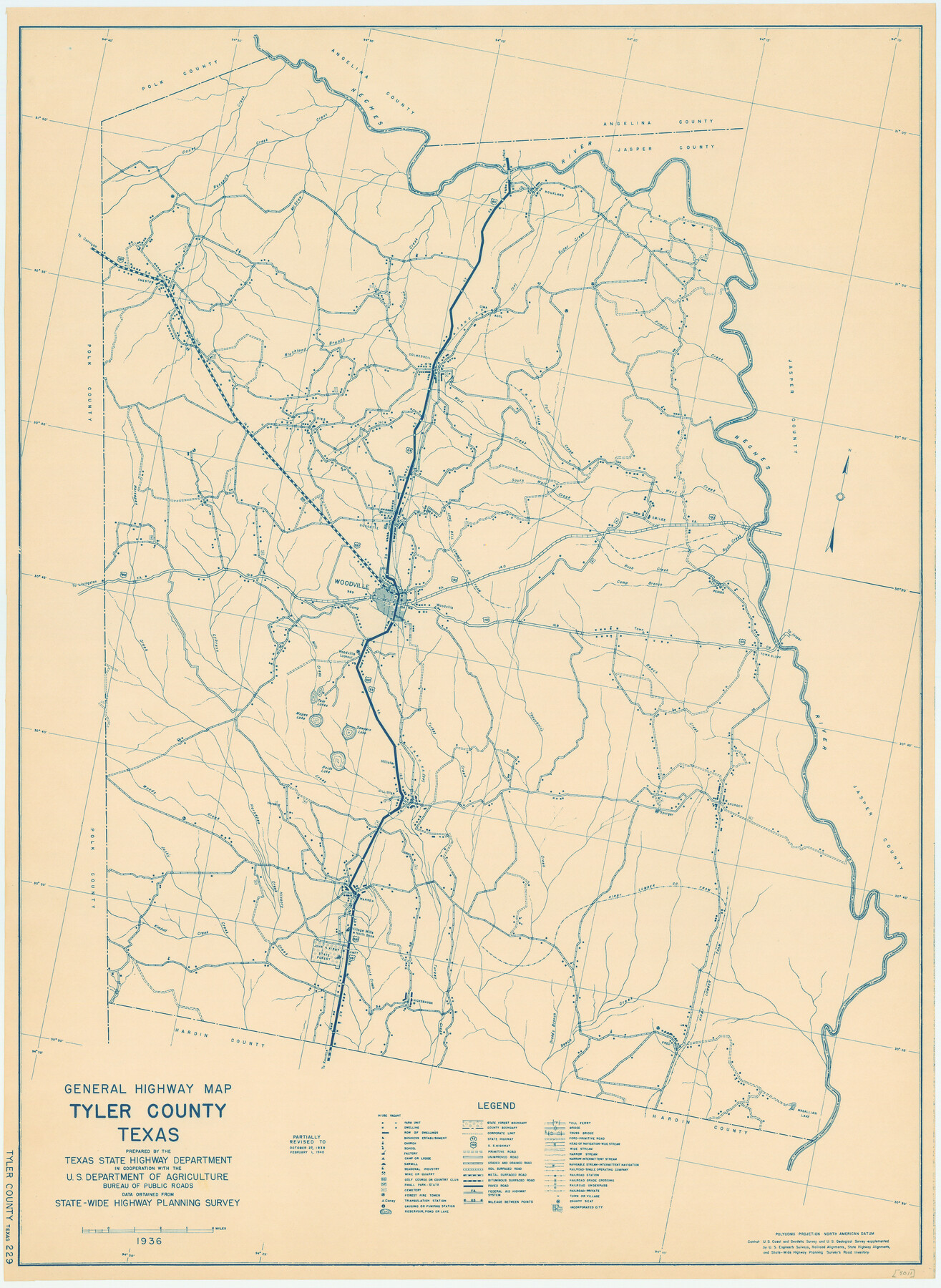 79264, General Highway Map, Tyler County, Texas, Texas State Library and Archives