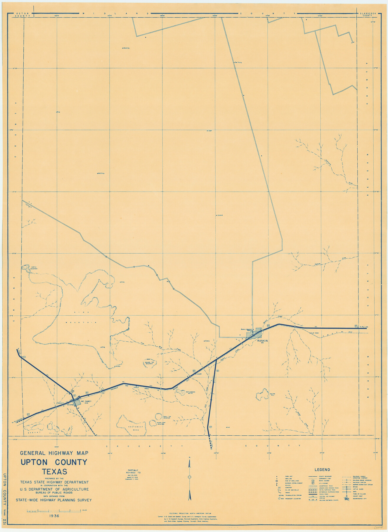79265, General Highway Map, Upton County, Texas, Texas State Library and Archives