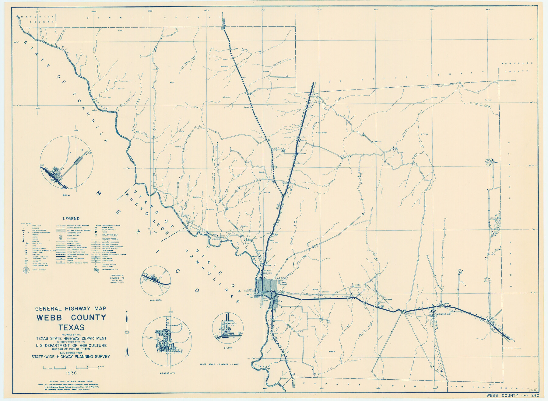 79273, General Highway Map, Webb County, Texas, Texas State Library and Archives