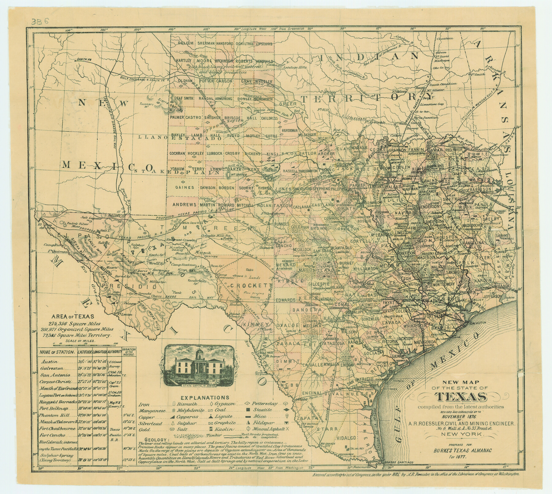 79300, New Map of the State of Texas compiled from the latest authorities, Texas State Library and Archives