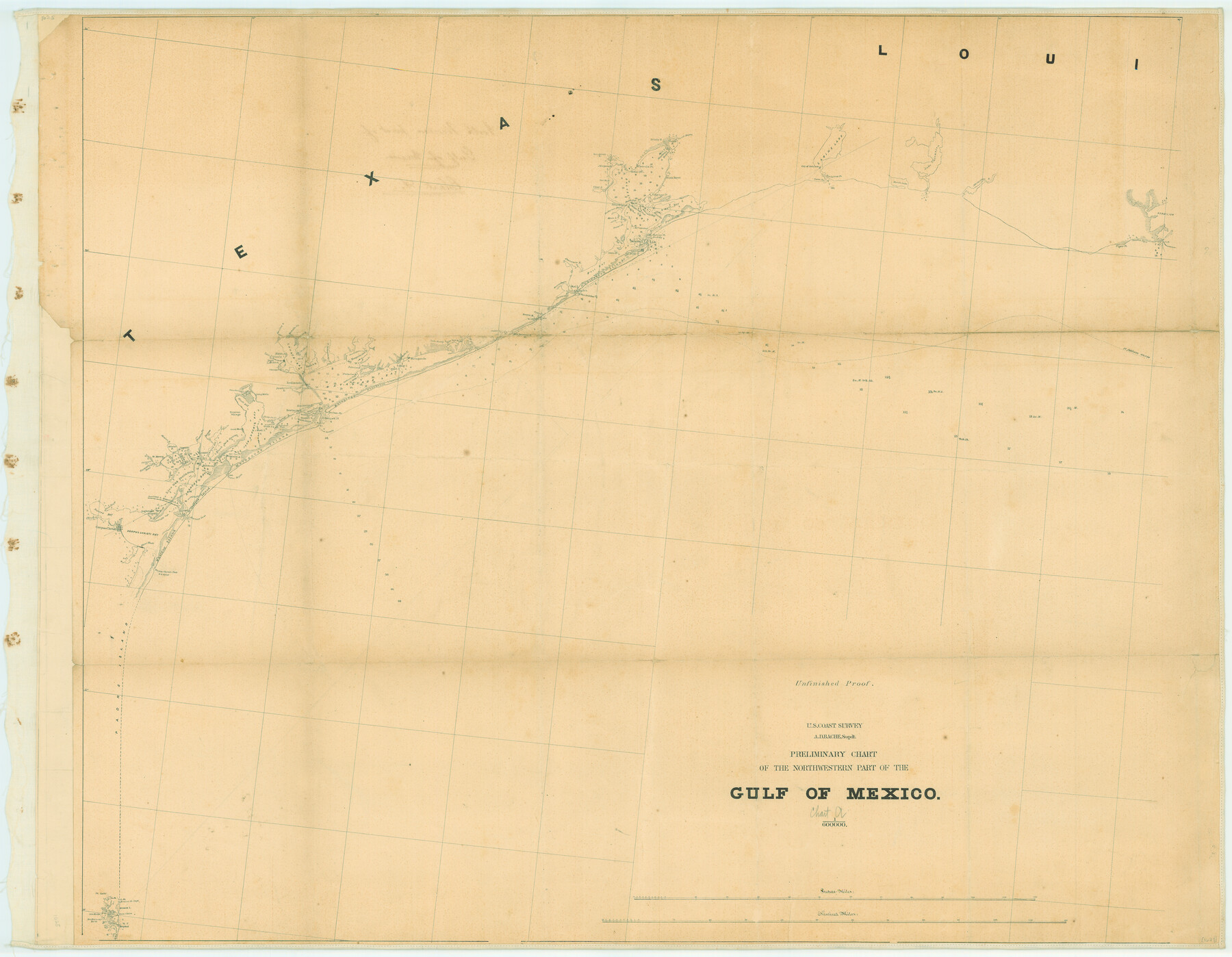 79334, Preliminary Chart of the Northwestern Part of the Gulf of Mexico, Texas State Library and Archives