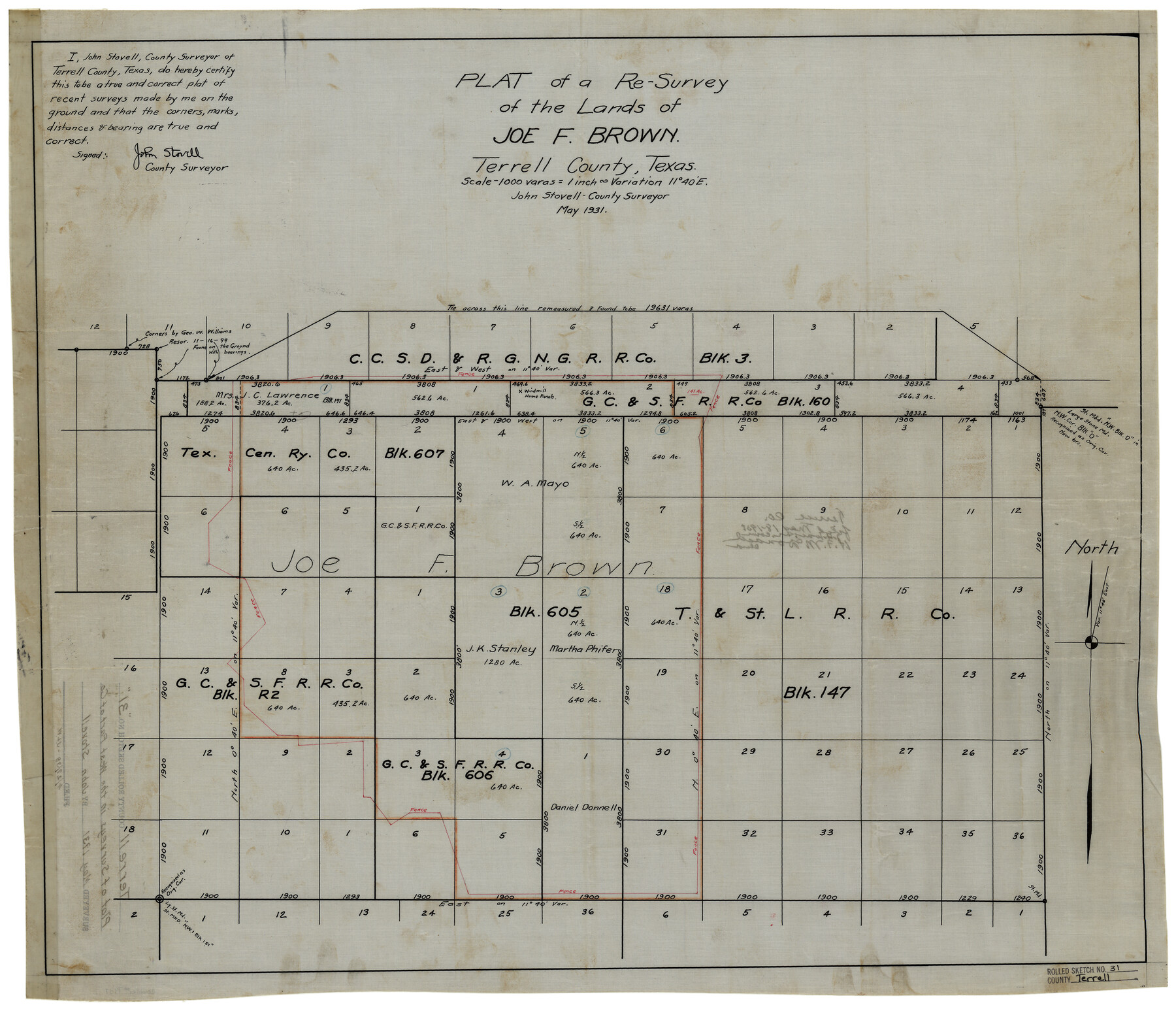 7937, Terrell County Rolled Sketch 31, General Map Collection