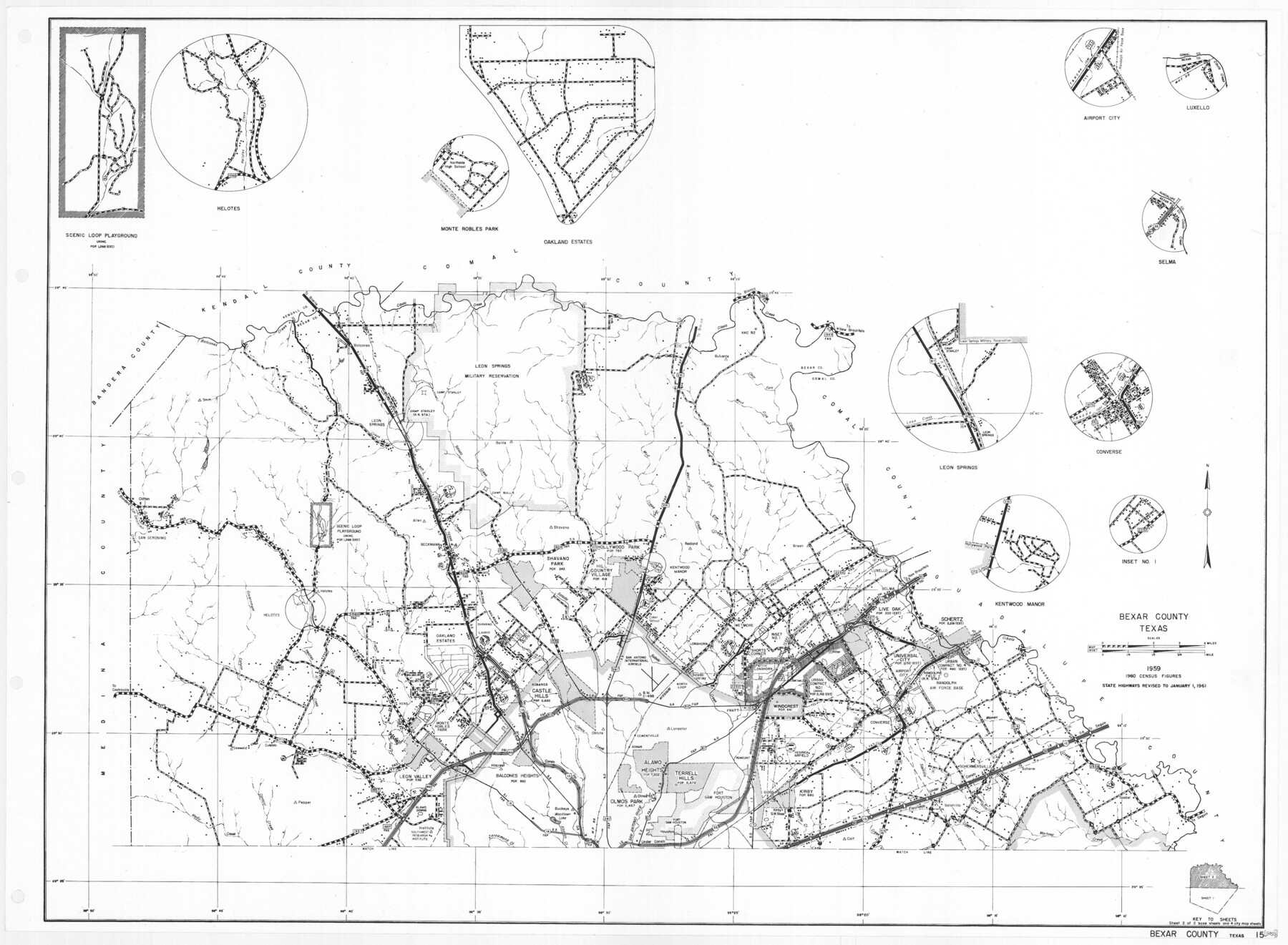 79370, General Highway Map, Bexar County, Texas, Texas State Library and Archives