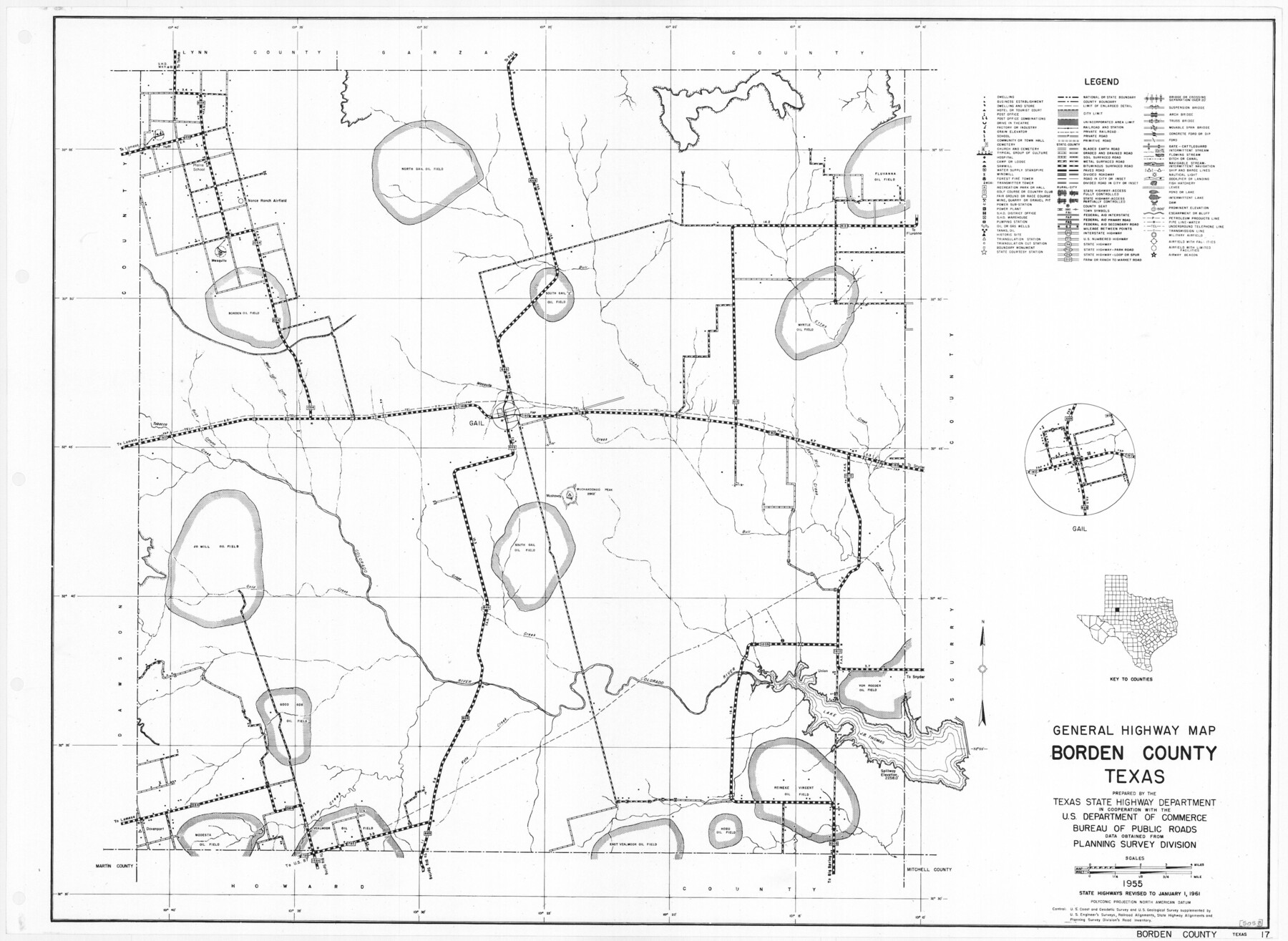 79377, General Highway Map, Borden County, Texas, Texas State Library and Archives