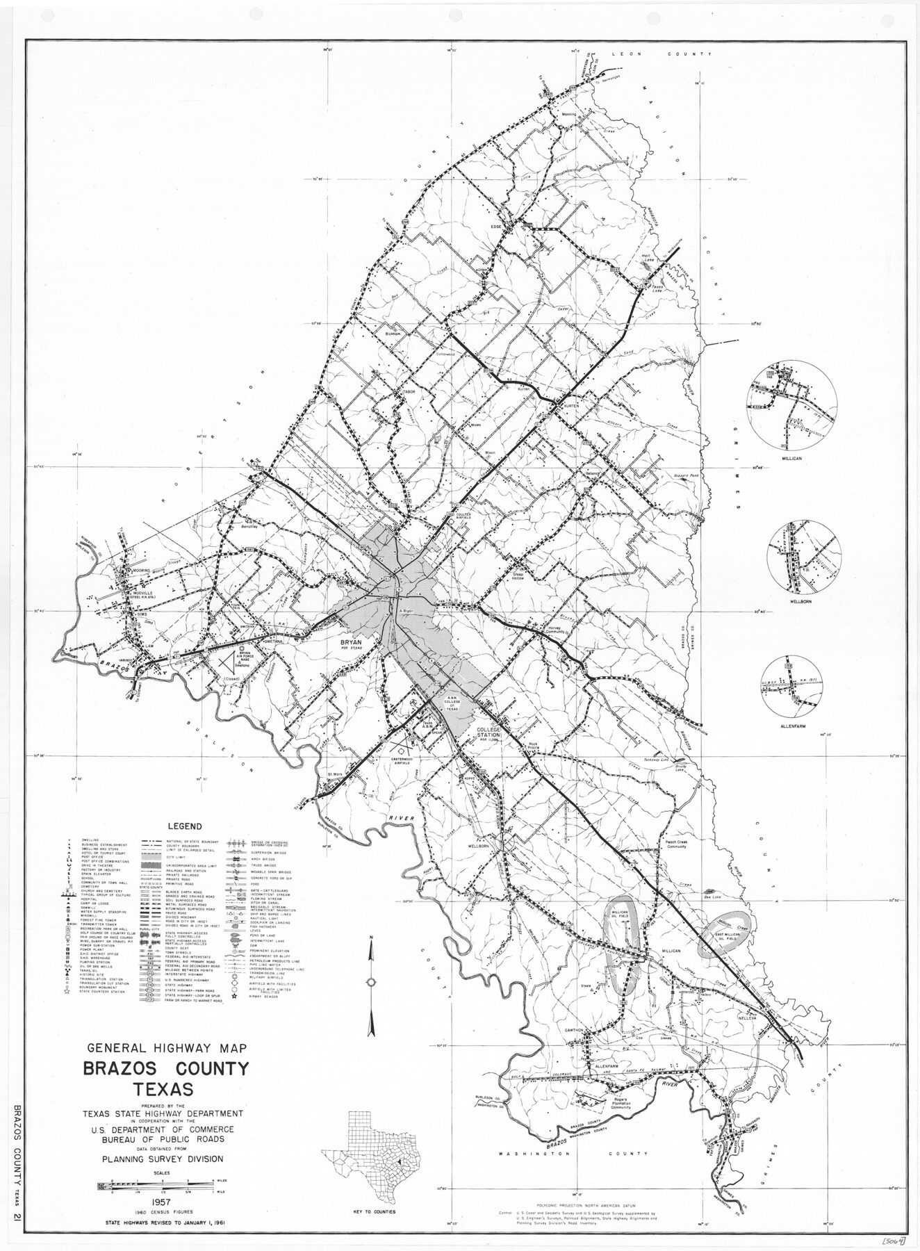 79384, General Highway Map, Brazos County, Texas, Texas State Library and Archives