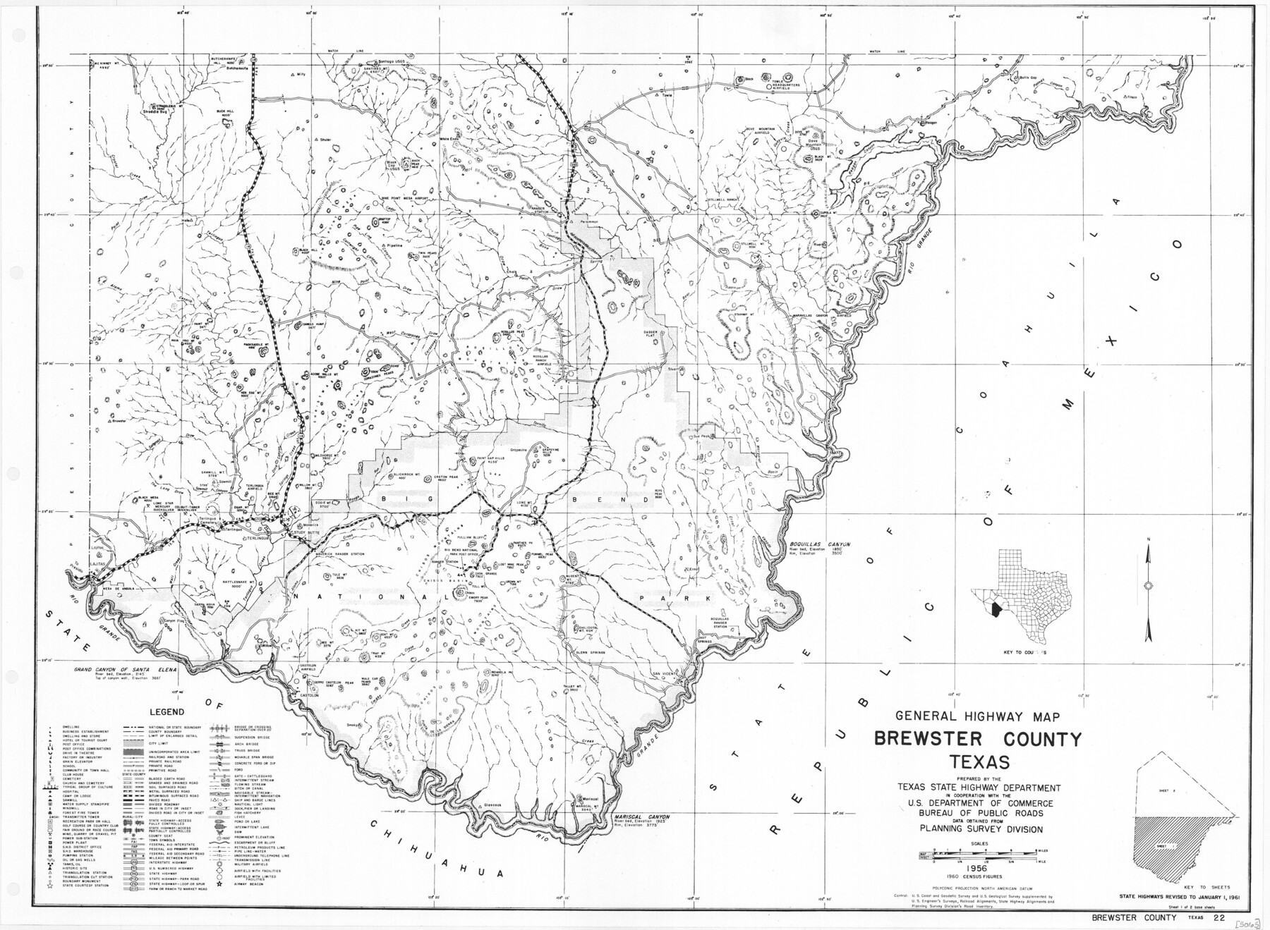 79385, General Highway Map, Brewster County, Texas, Texas State Library and Archives