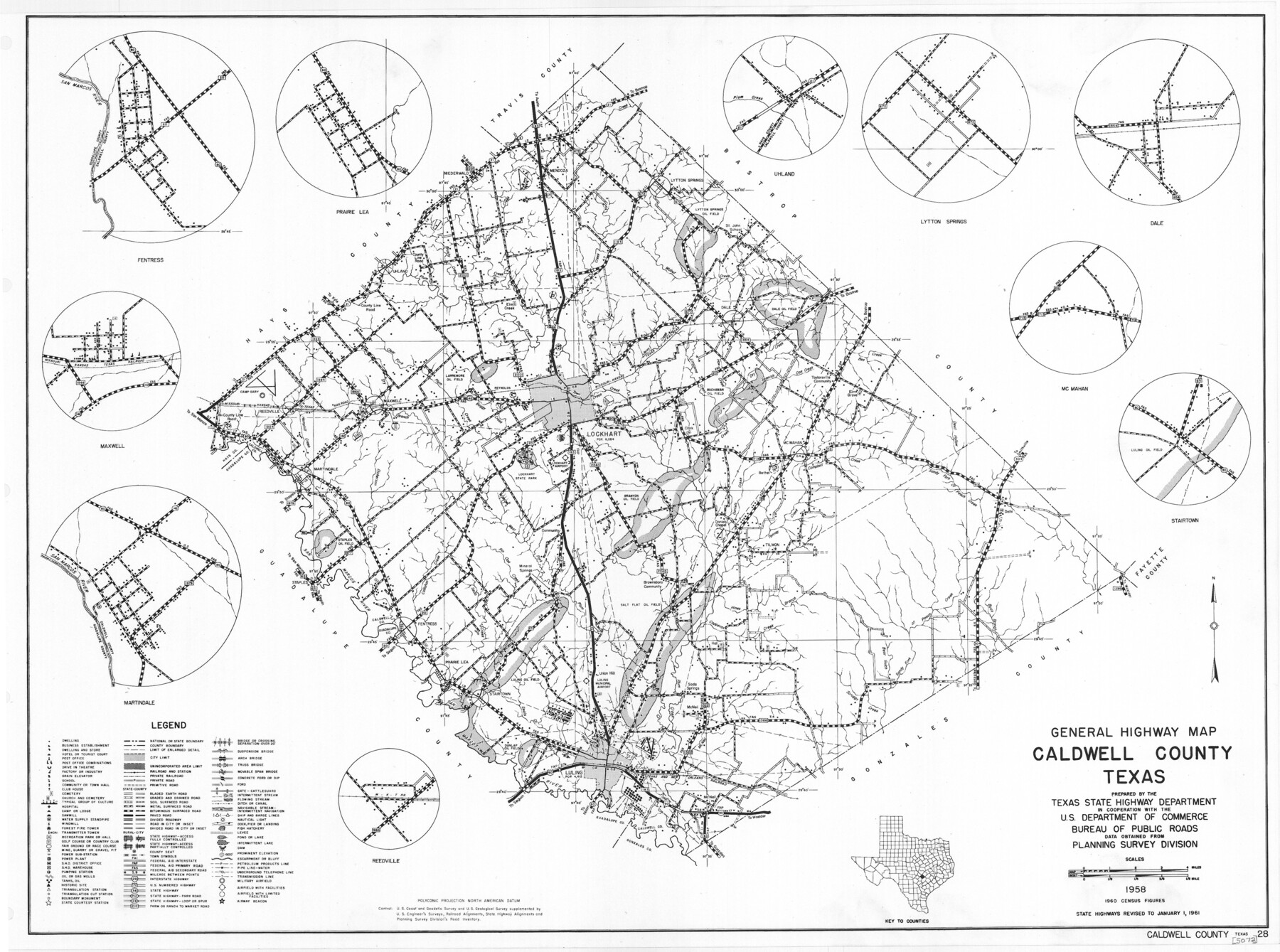79394, General Highway Map, Caldwell County, Texas, Texas State Library and Archives
