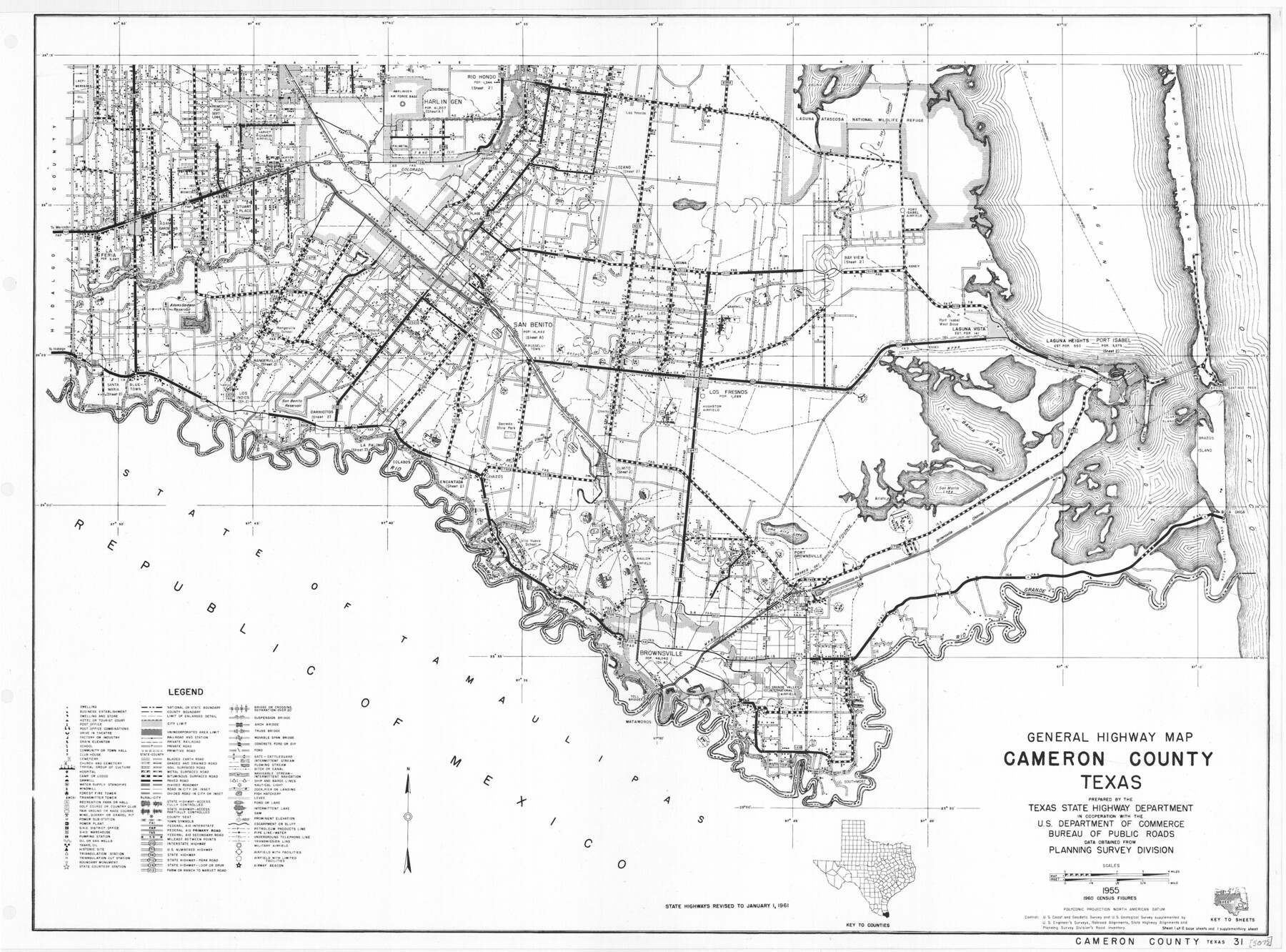 79397, General Highway Map, Cameron County, Texas, Texas State Library and Archives