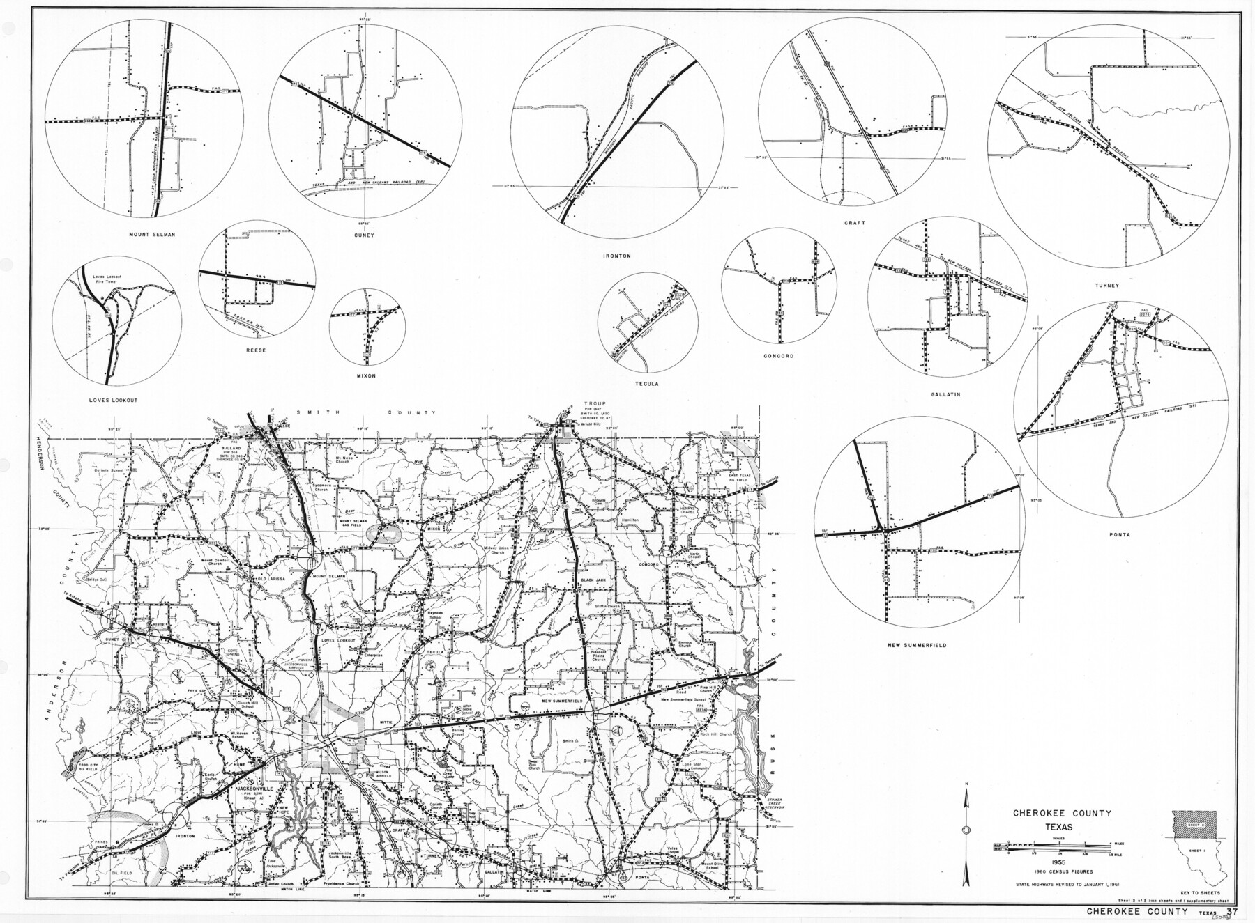 79406, General Highway Map, Cherokee County, Texas, Texas State Library and Archives