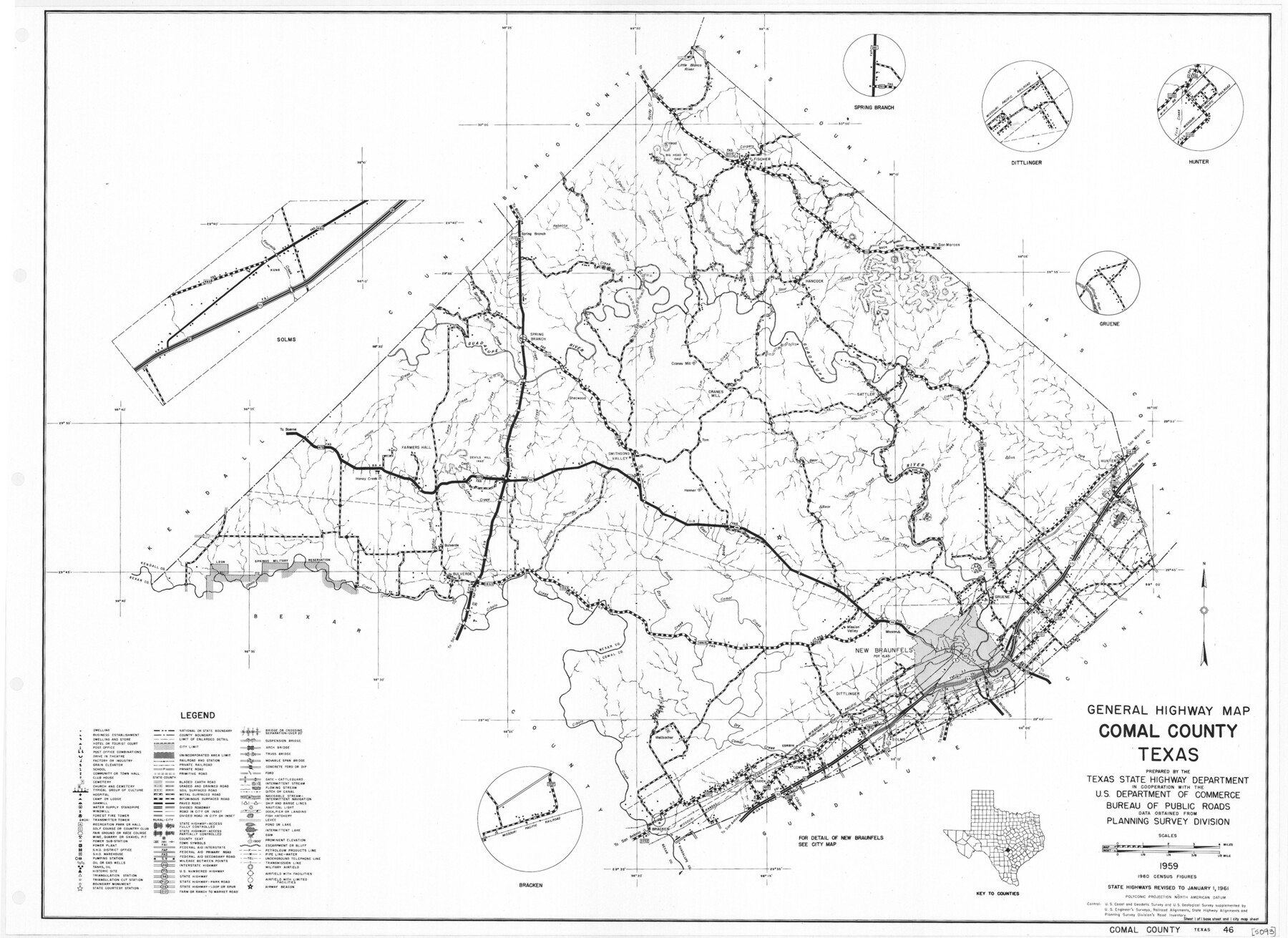 79417, General Highway Map, Comal County, Texas, Texas State Library and Archives