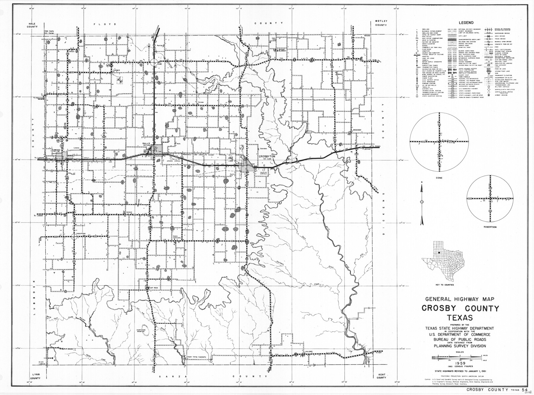 79426, General Highway Map, Crosby County, Texas, Texas State Library and Archives