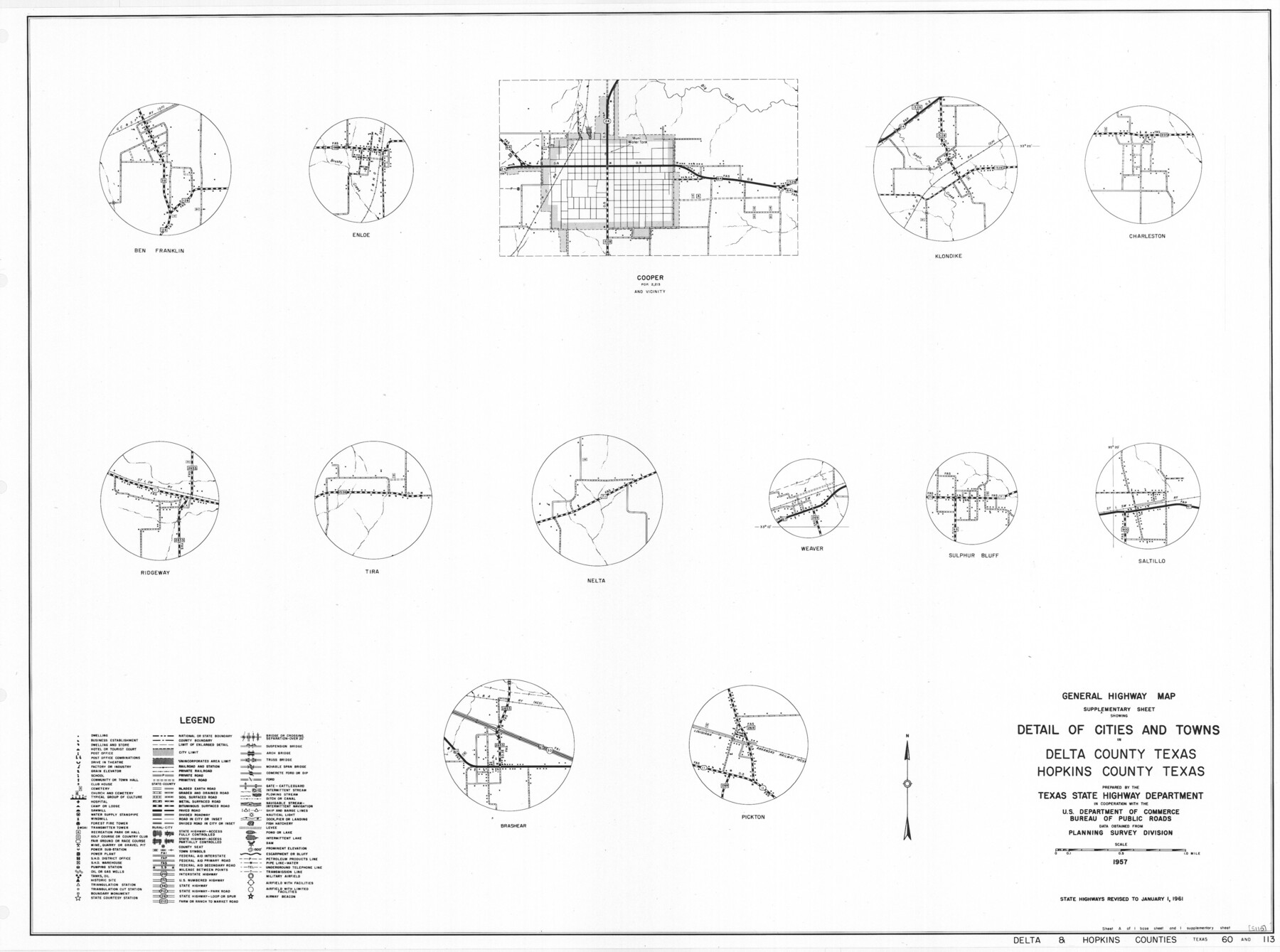 79440, General Highway Map, Detail of Cities and Towns in Delta County, Hopkins County   [Cooper and vicinity], Texas State Library and Archives