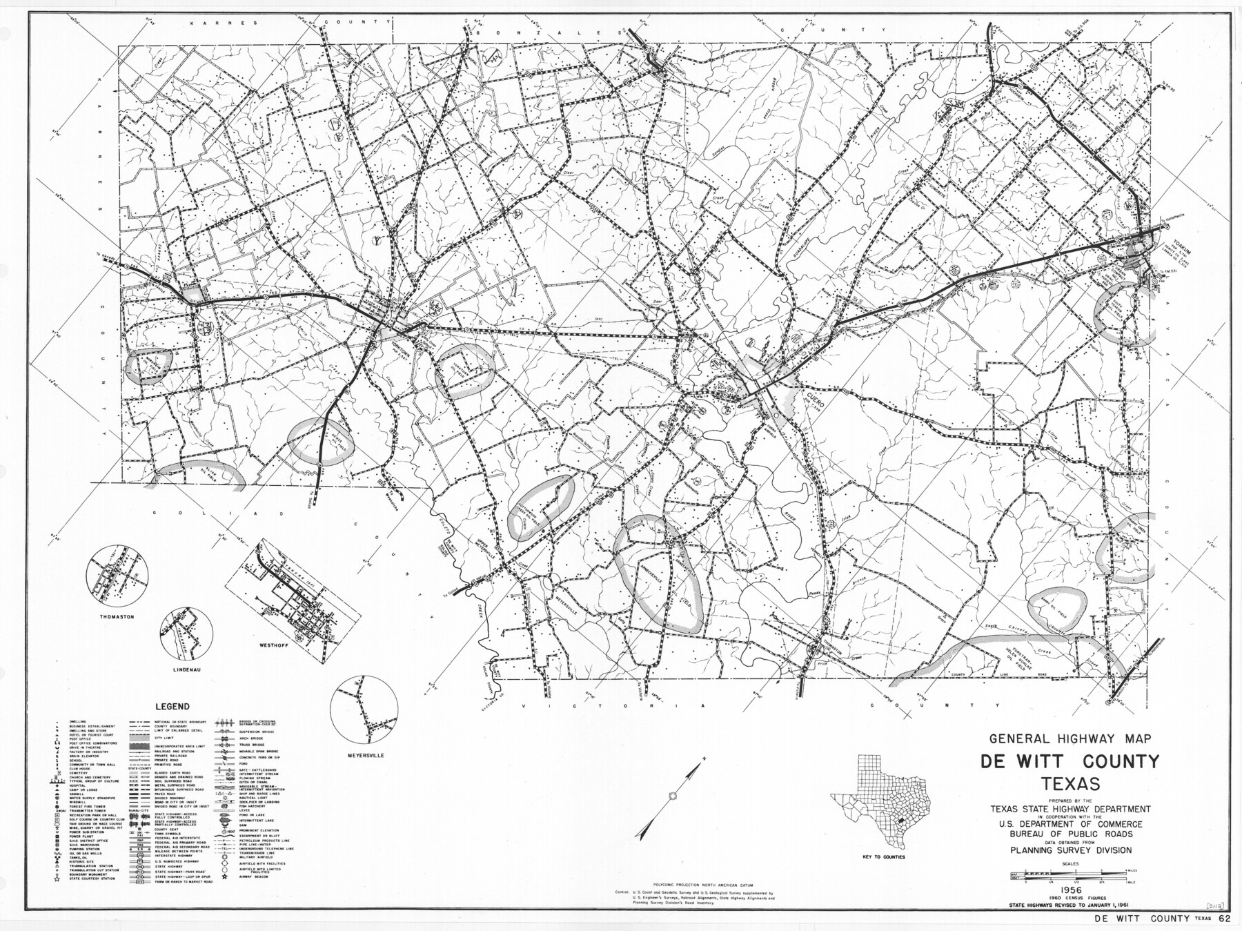 79442, General Highway Map, DeWitt County, Texas, Texas State Library and Archives