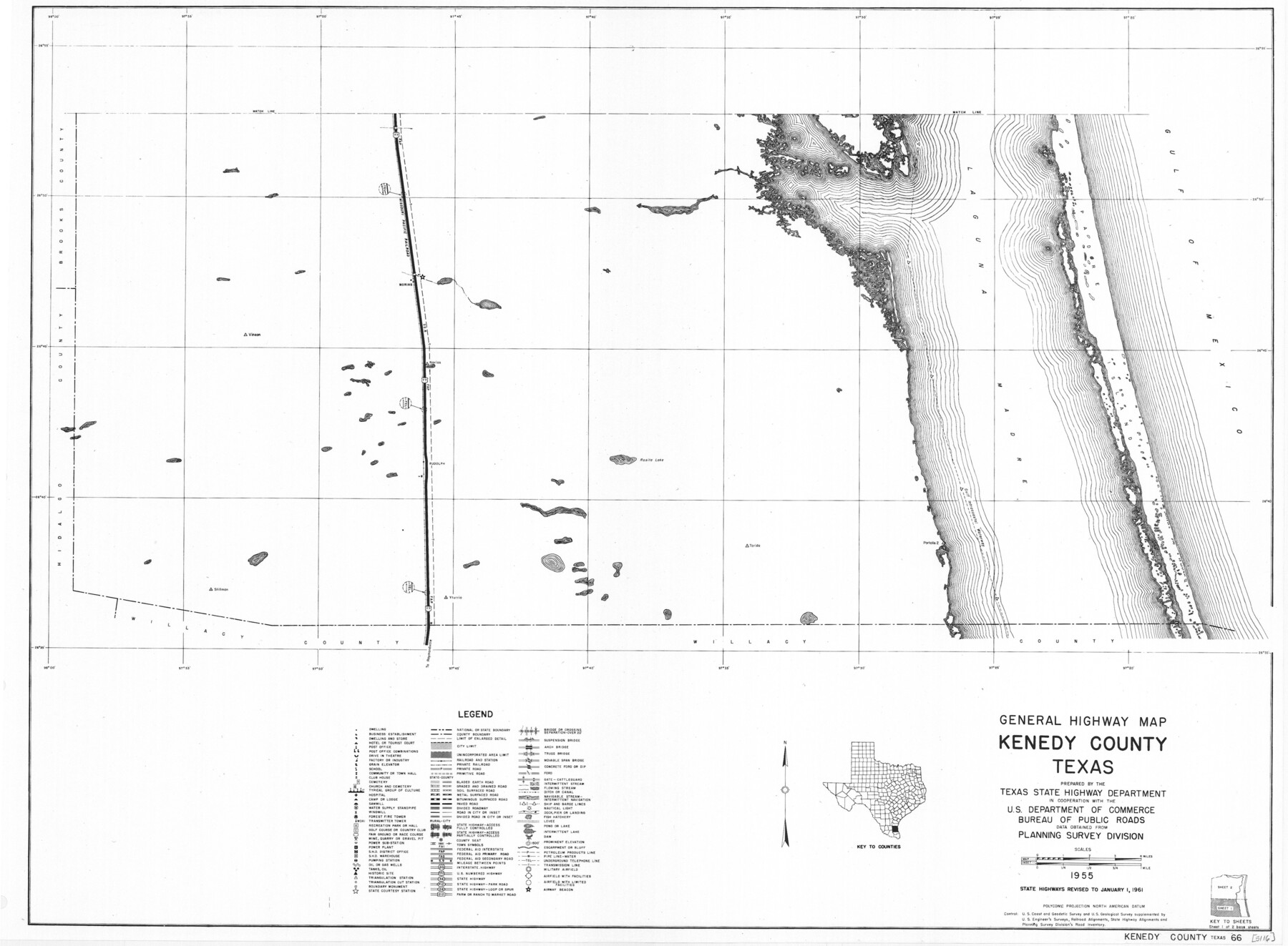 79446, General Highway Map, Kenedy County, Texas, Texas State Library and Archives