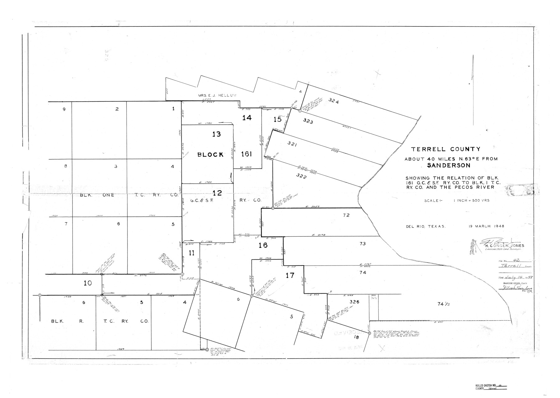 7945, Terrell County Rolled Sketch 42, General Map Collection