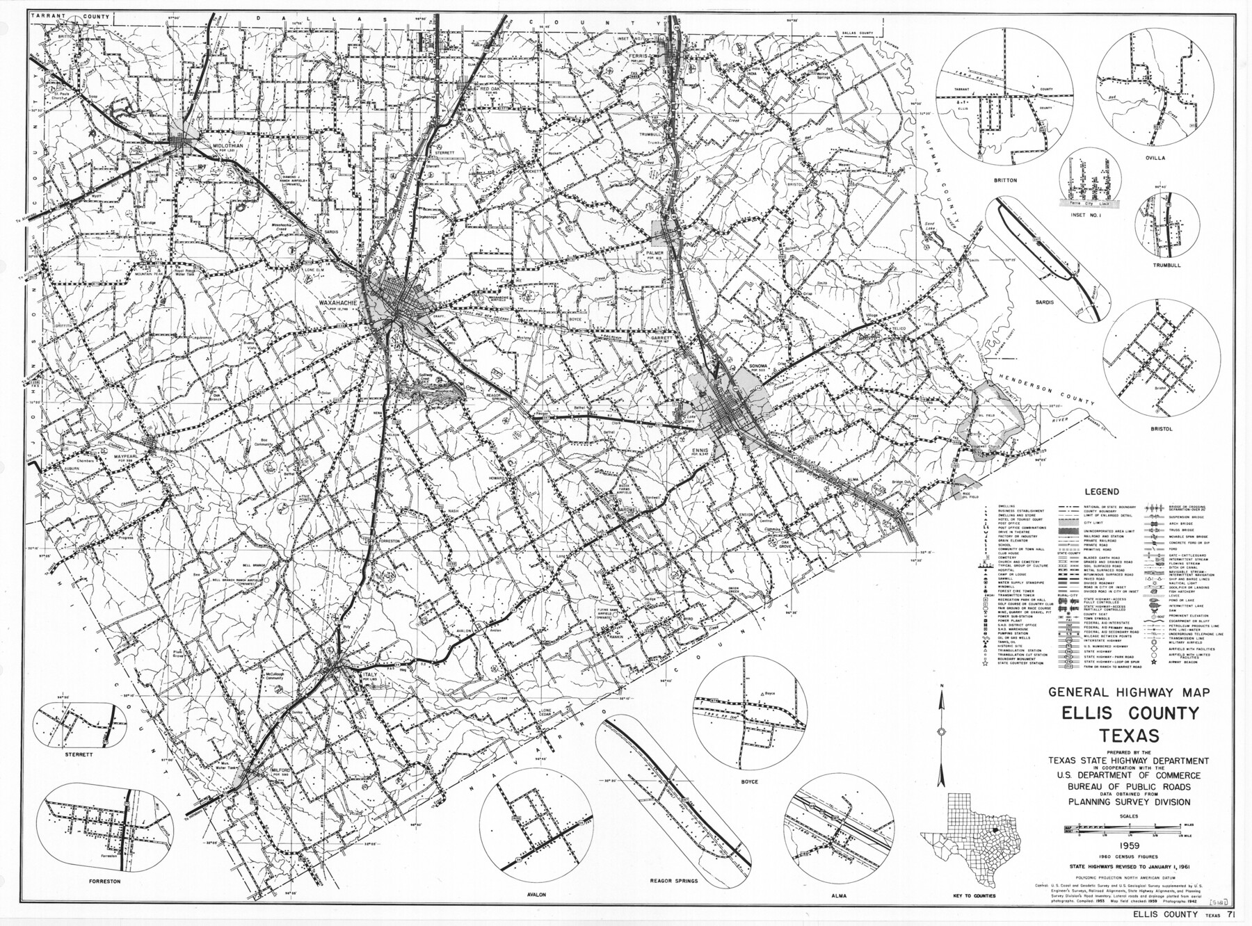 79453, General Highway Map, Ellis County, Texas, Texas State Library and Archives