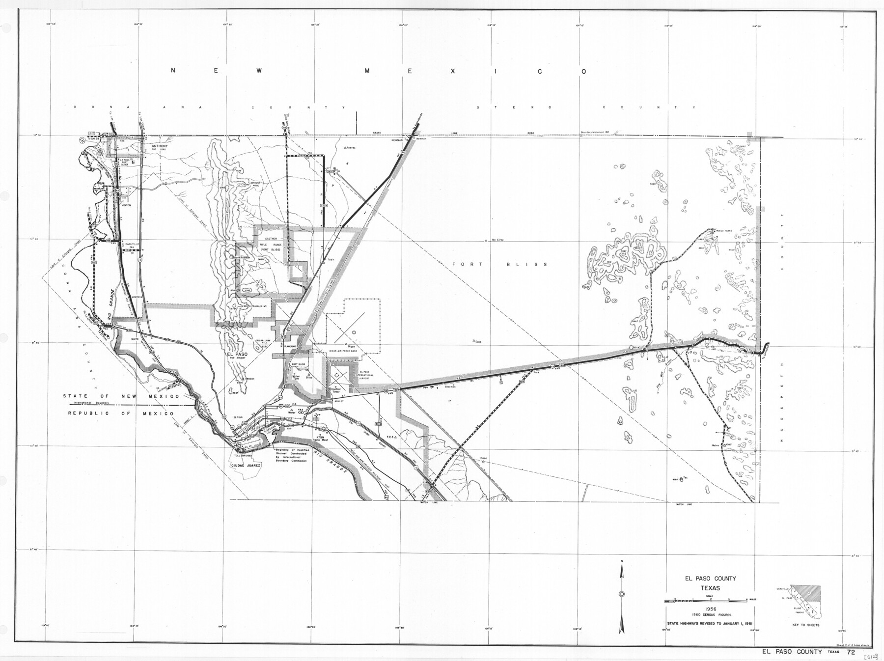 79455, General Highway Map, El Paso County, Texas, Texas State Library and Archives