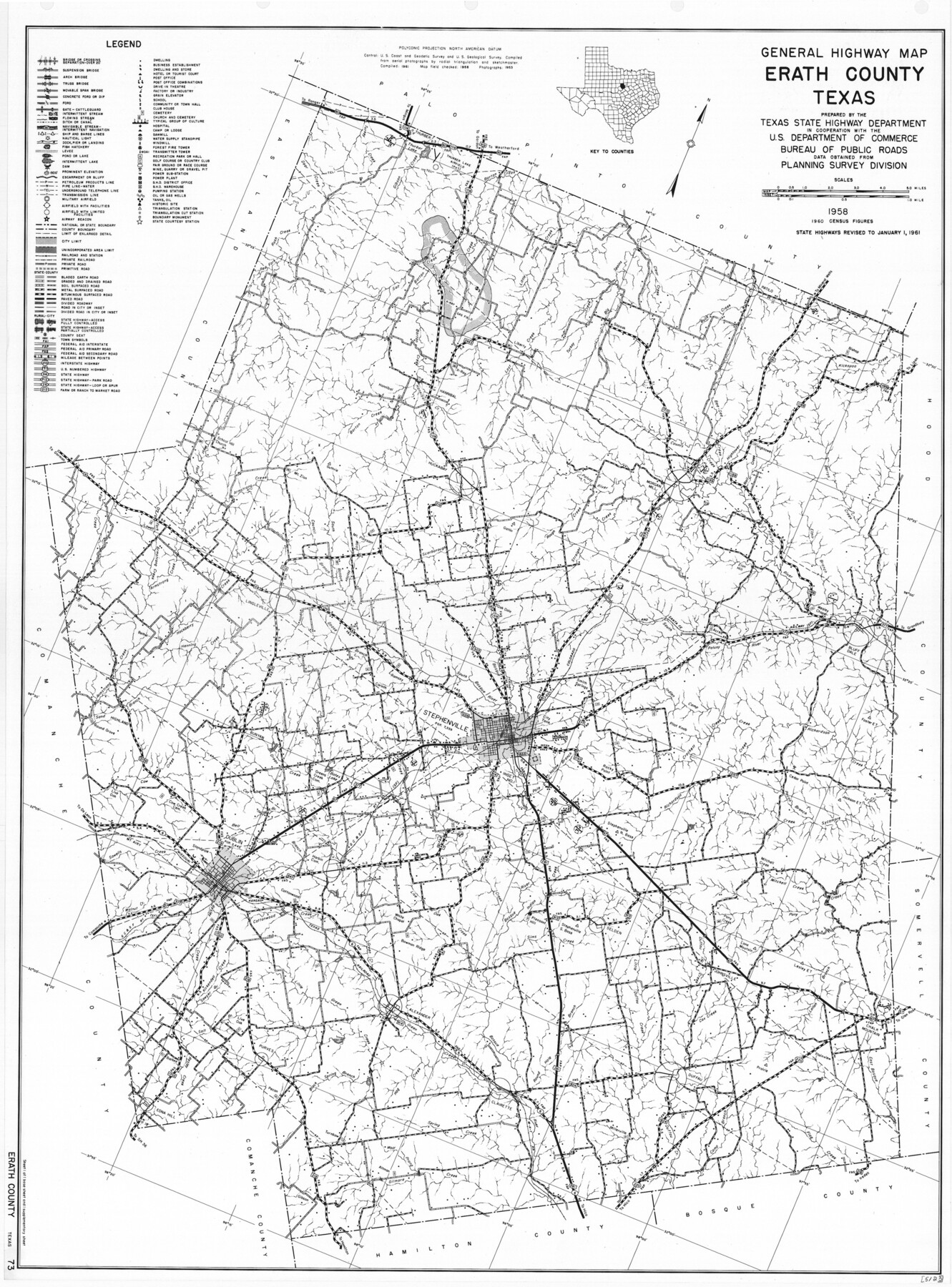 79460, General Highway Map, Erath County, Texas, Texas State Library and Archives