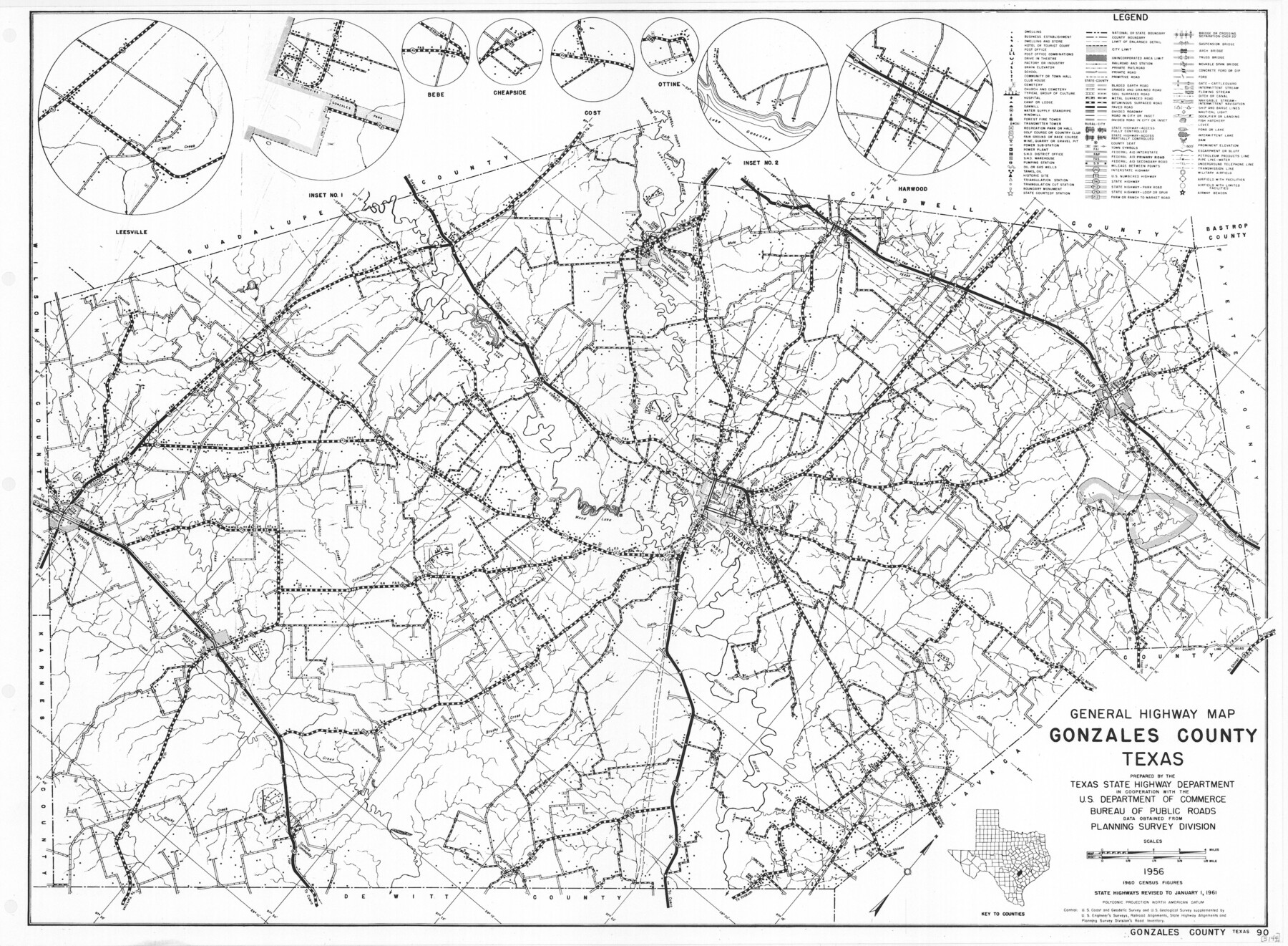 79482, General Highway Map, Gonzales County, Texas, Texas State Library and Archives