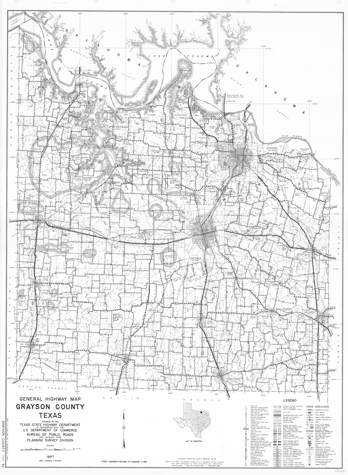 79485, General Highway Map, Grayson County, Texas, Texas State Library and Archives