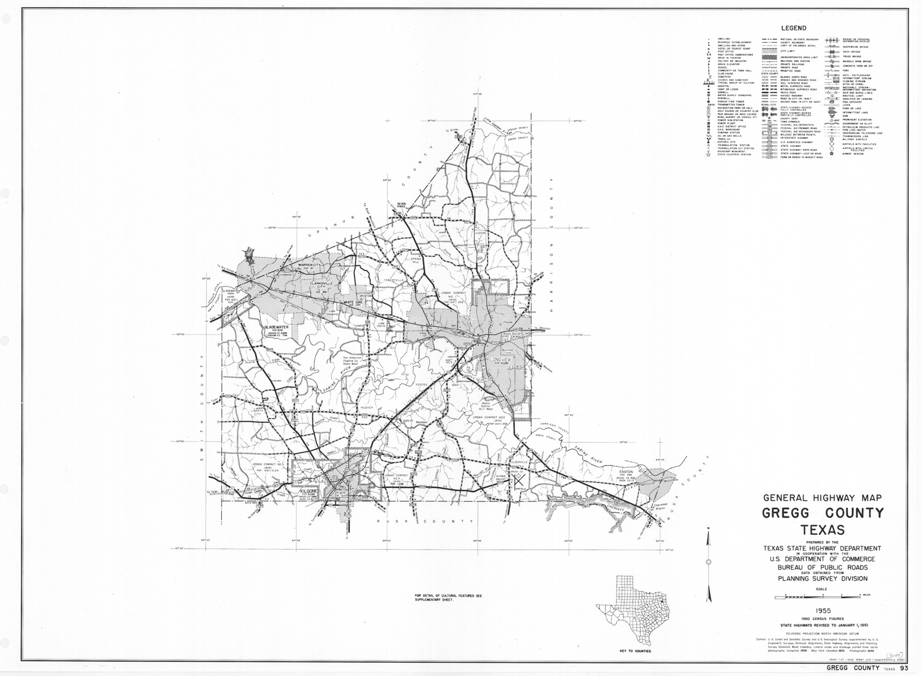 79488, General Highway Map, Gregg County, Texas, Texas State Library and Archives