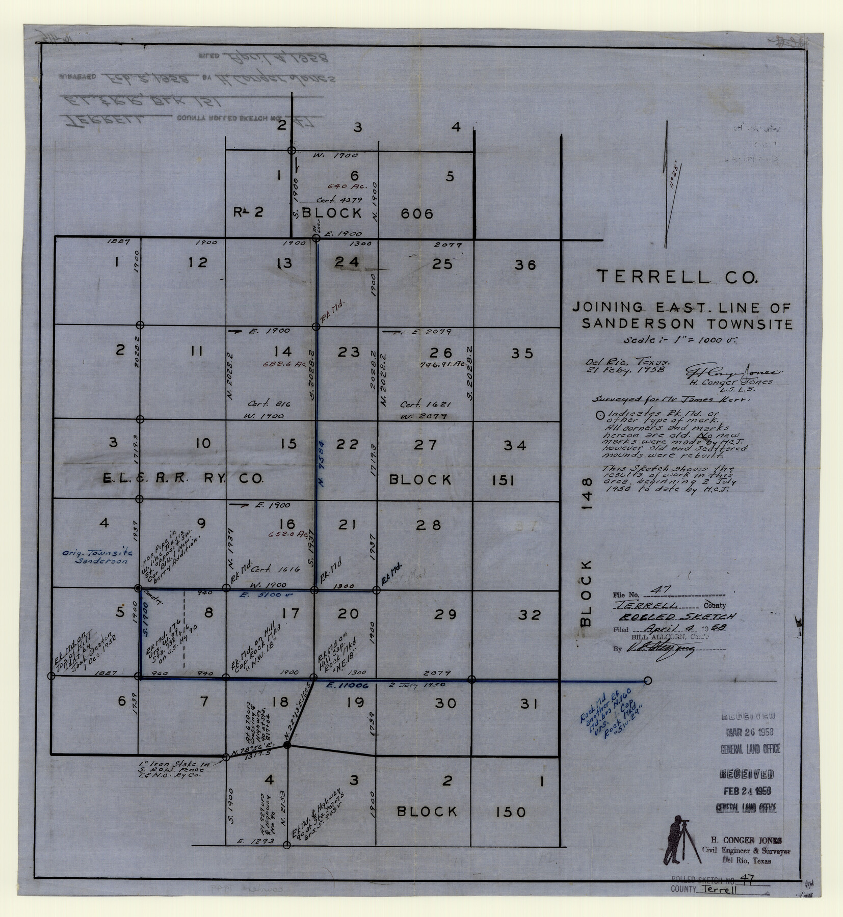 7949, Terrell County Rolled Sketch 47, General Map Collection