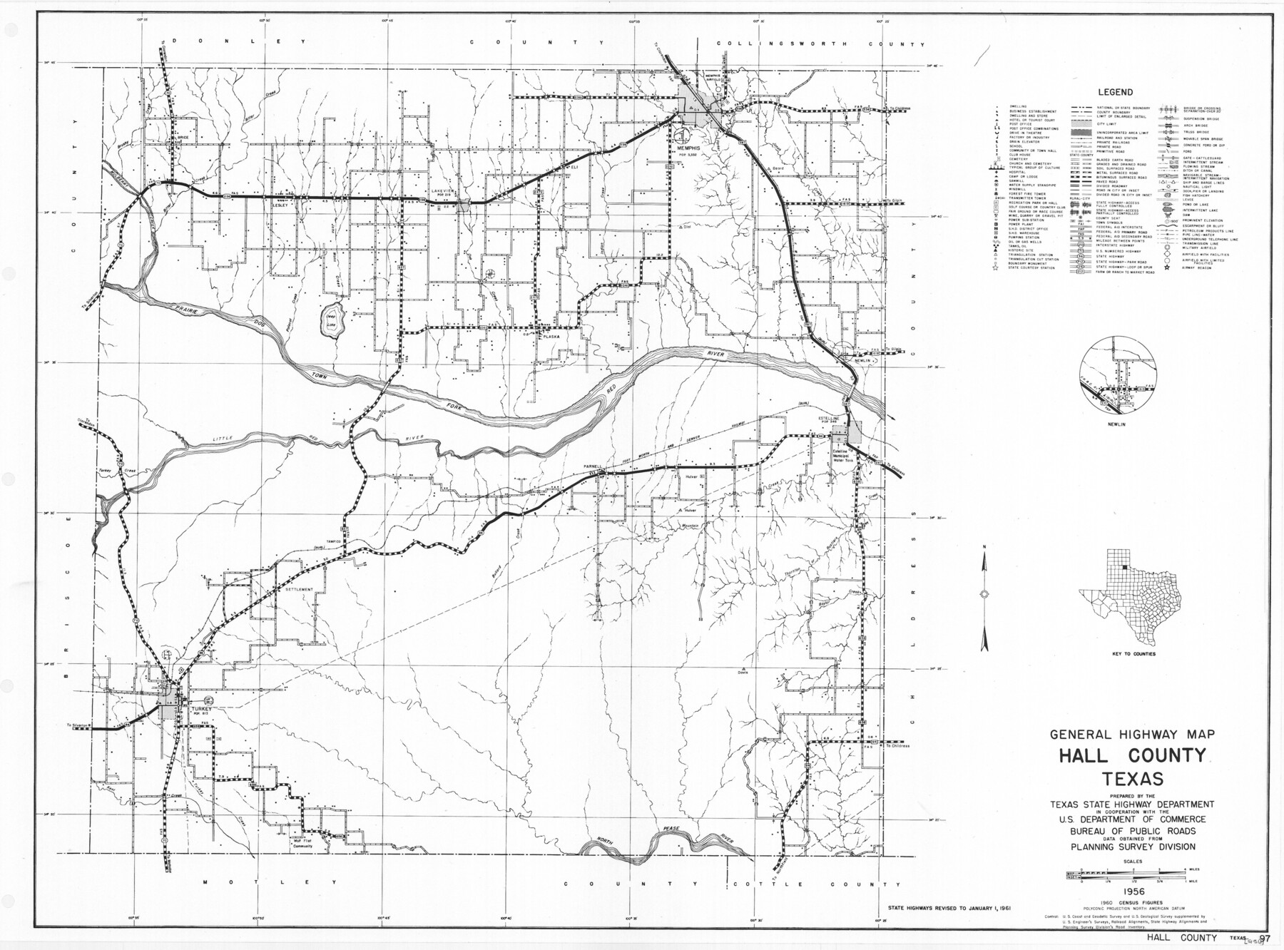 79495, General Highway Map, Hall County, Texas, Texas State Library and Archives