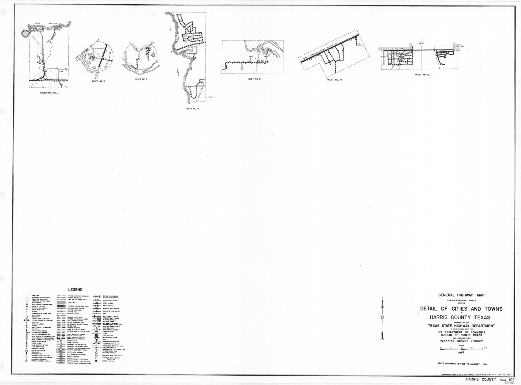 79503, General Highway Map.  Detail of Cities and Towns in Harris County, Texas, Texas State Library and Archives