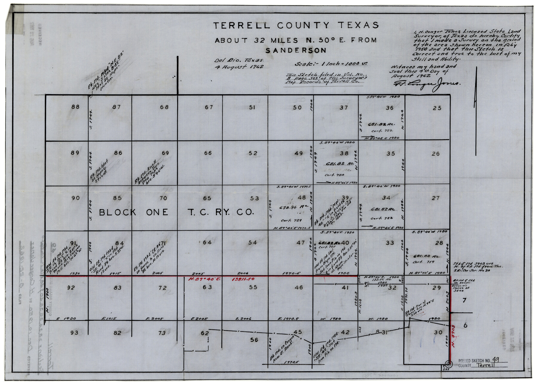 7951, Terrell County Rolled Sketch 49, General Map Collection
