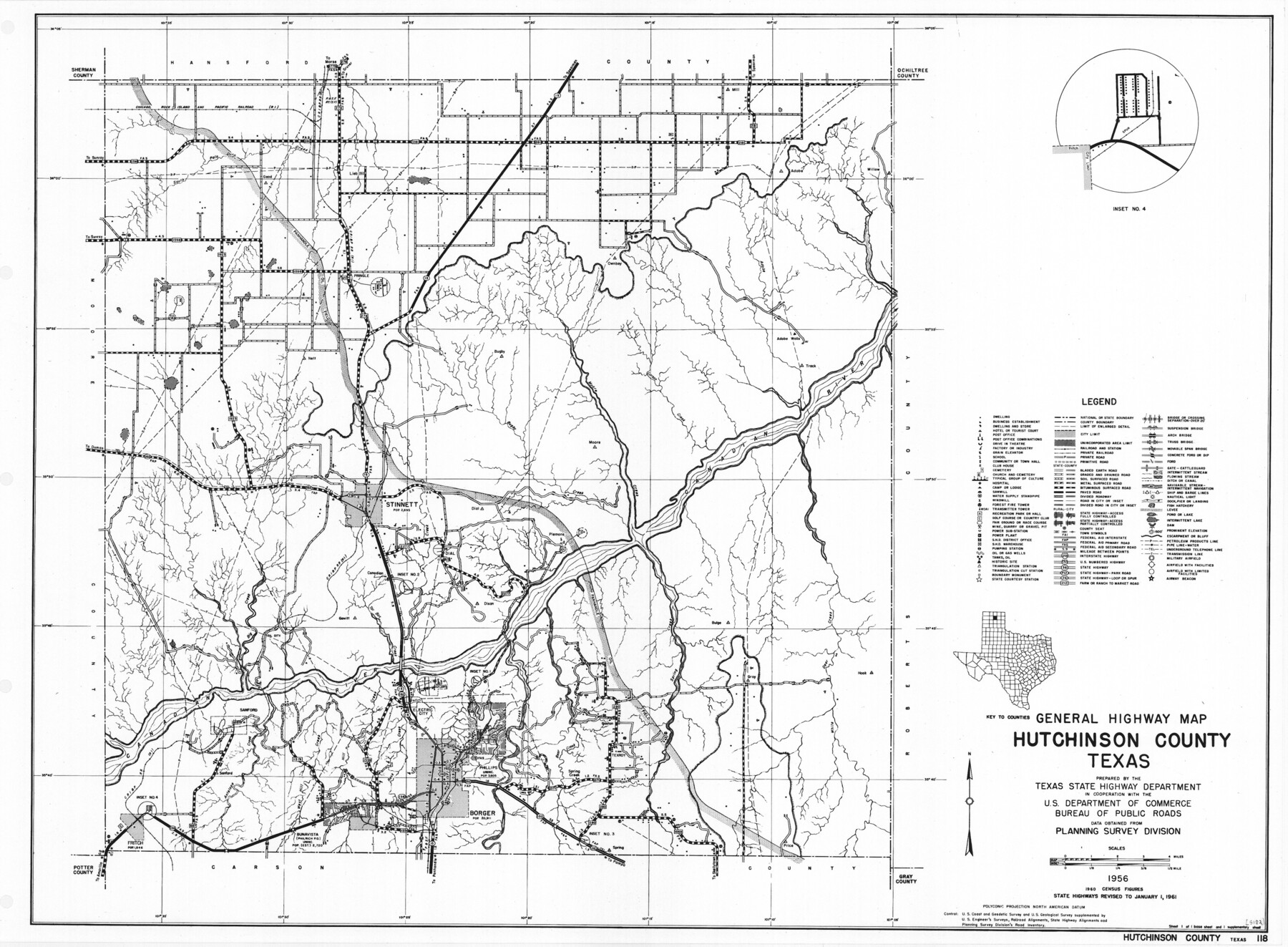 79529, General Highway Map, Hutchinson County, Texas, Texas State Library and Archives