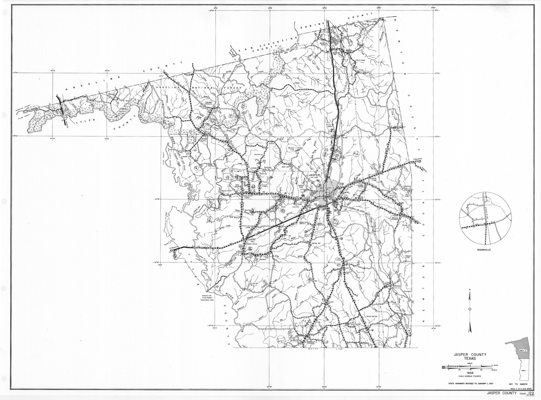 79535, General Highway Map, Jasper County, Texas, Texas State Library and Archives