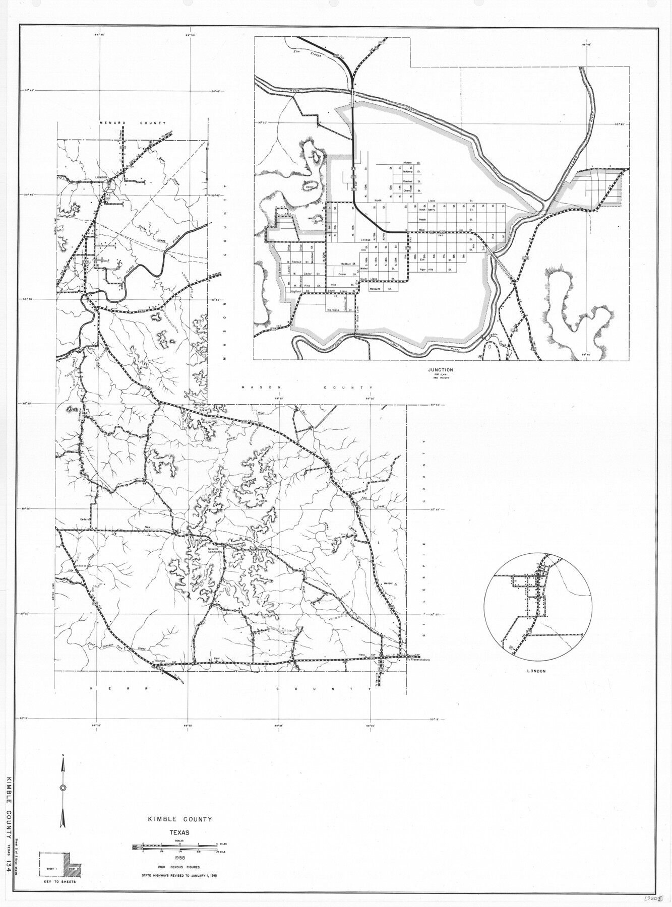 79554, General Highway Map, Kimble County, Texas, Texas State Library and Archives