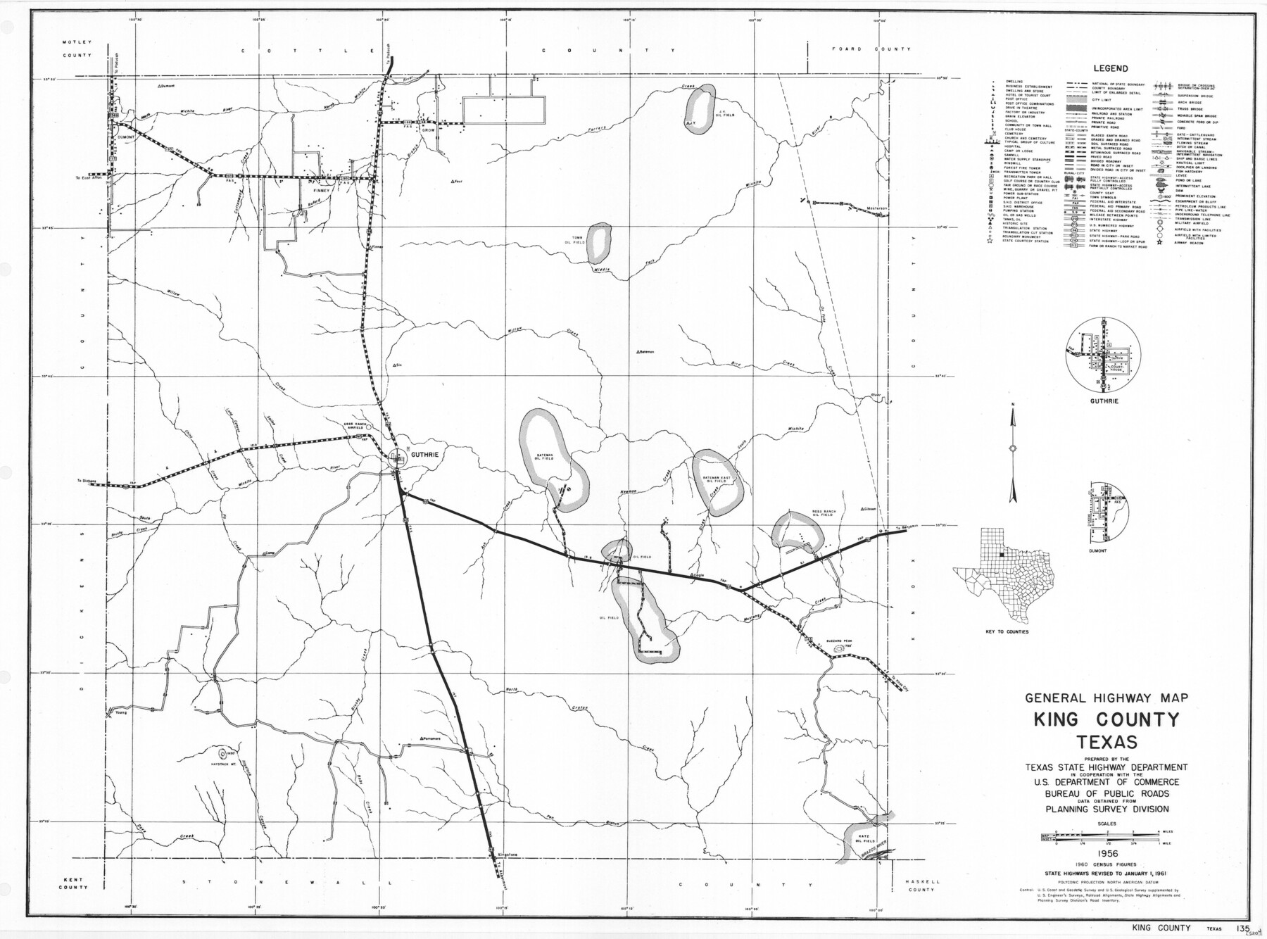 79555, General Highway Map, King County, Texas, Texas State Library and Archives