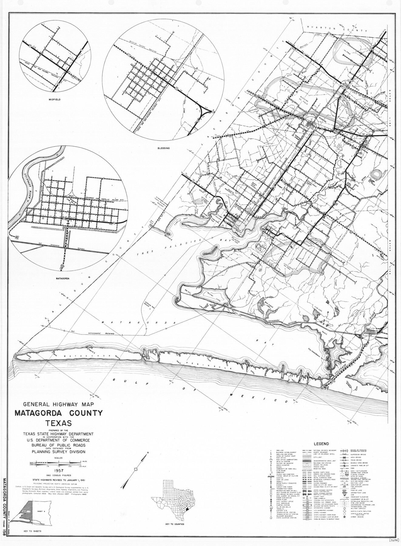 79585, General Highway Map, Matagorda County, Texas, Texas State Library and Archives