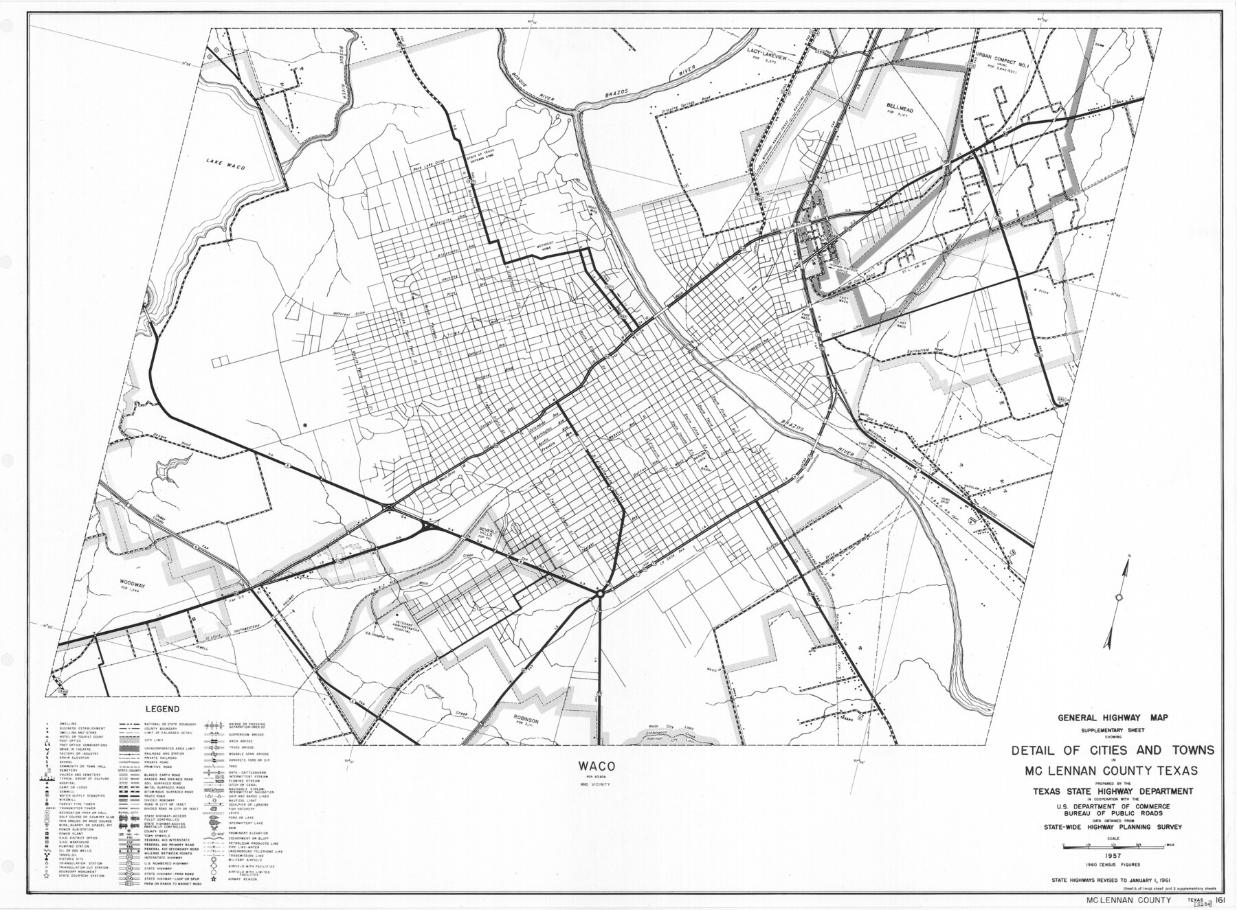 79590, General Highway Map.  Detail of Cities and Towns in McLennan County, Texas  [Waco and vicinity], Texas State Library and Archives